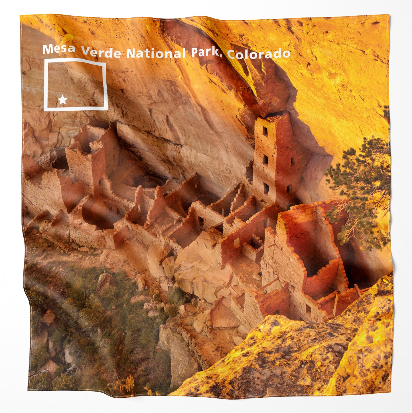 Mesa Verde National Park Microfiber Map Bandana