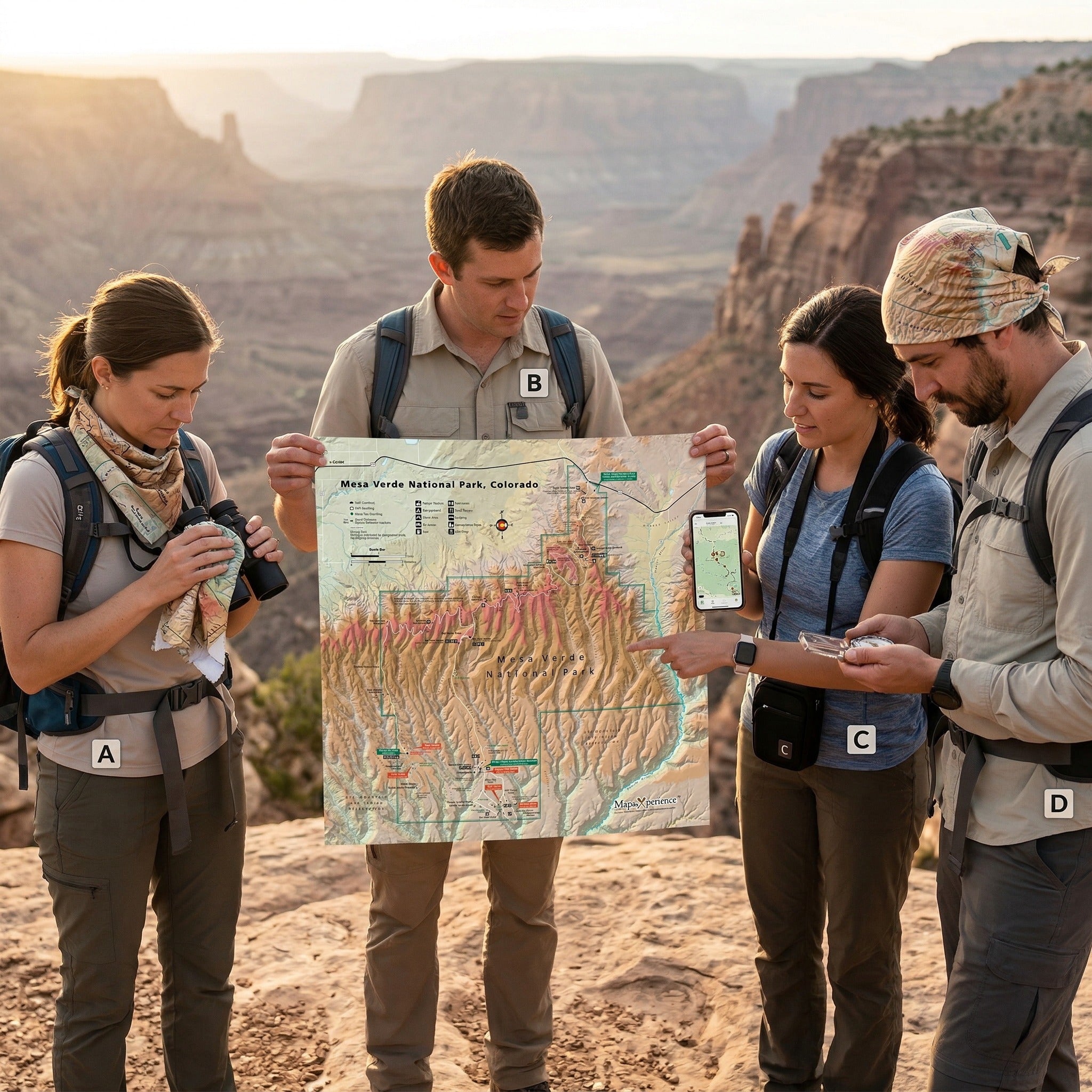 Mesa Verde National Park Handy Map Microfiber Cloth Bandana
