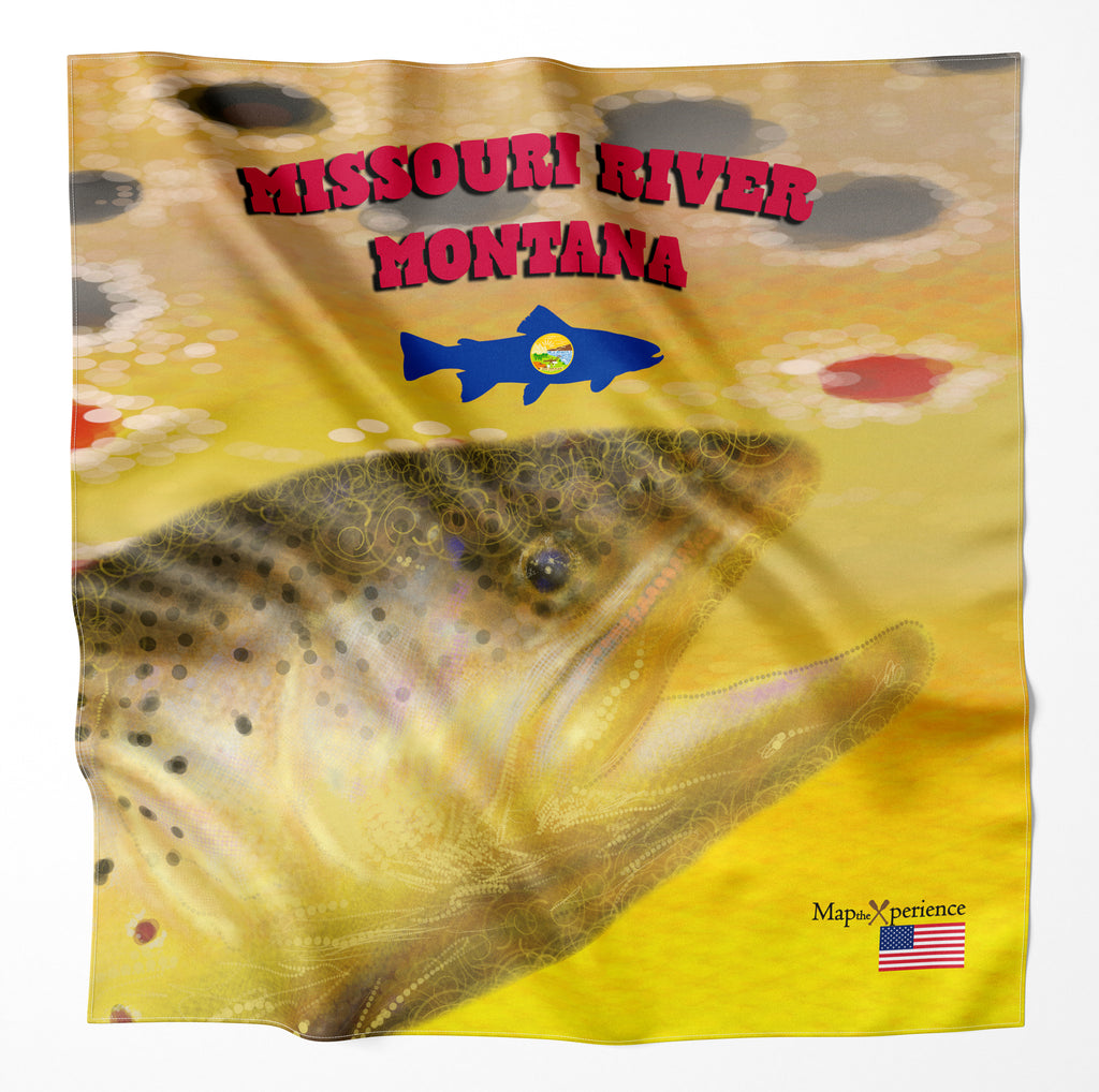 Missouri River Montana Microfiber Map Bandana