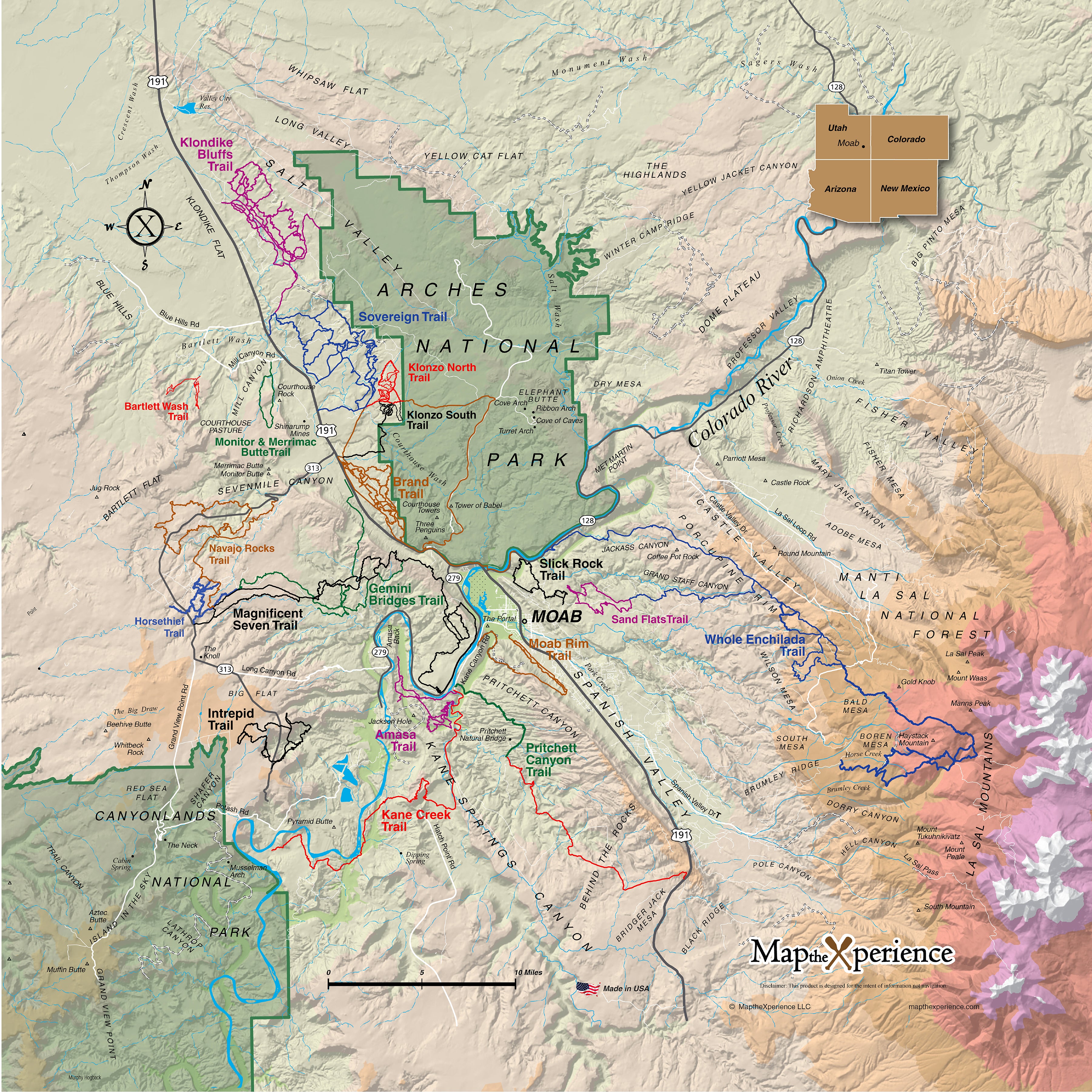 Moab Utah Bike Trails Map X Guard Neck Gaiter