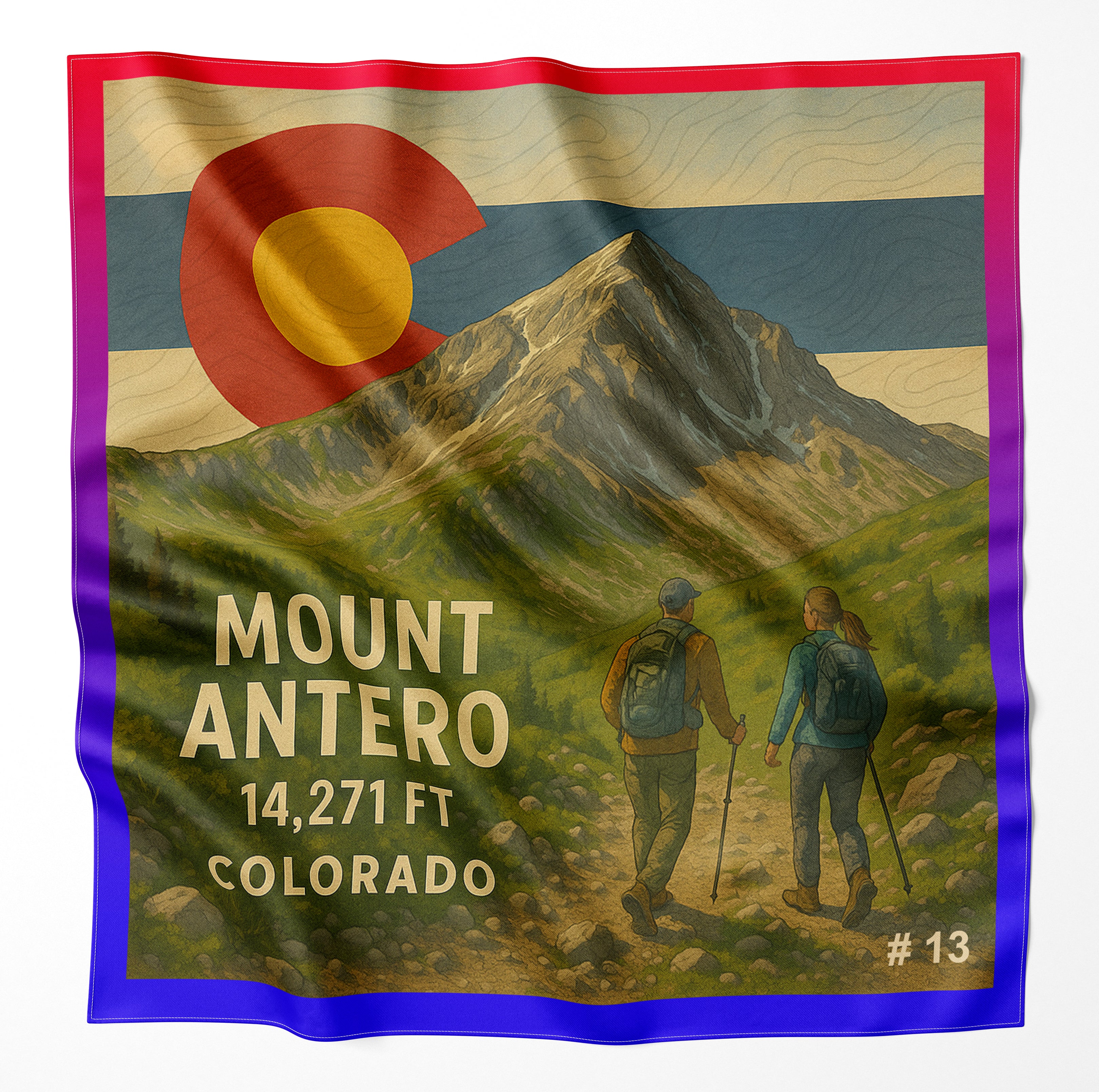 Mount Antero Colorado 14er Microfiber Cloth Bandana