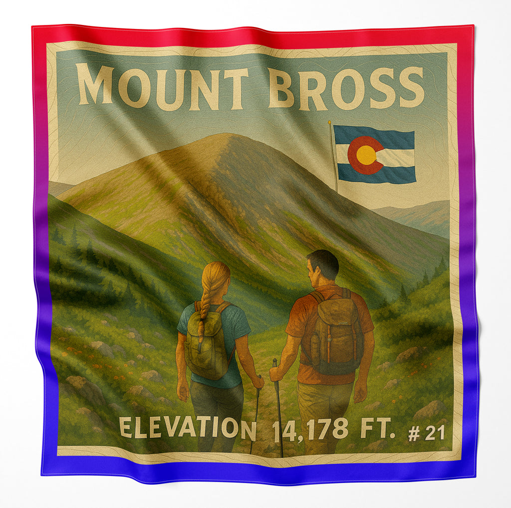 Mount Bross Colorado 14er Microfiber Cloth Bandana
