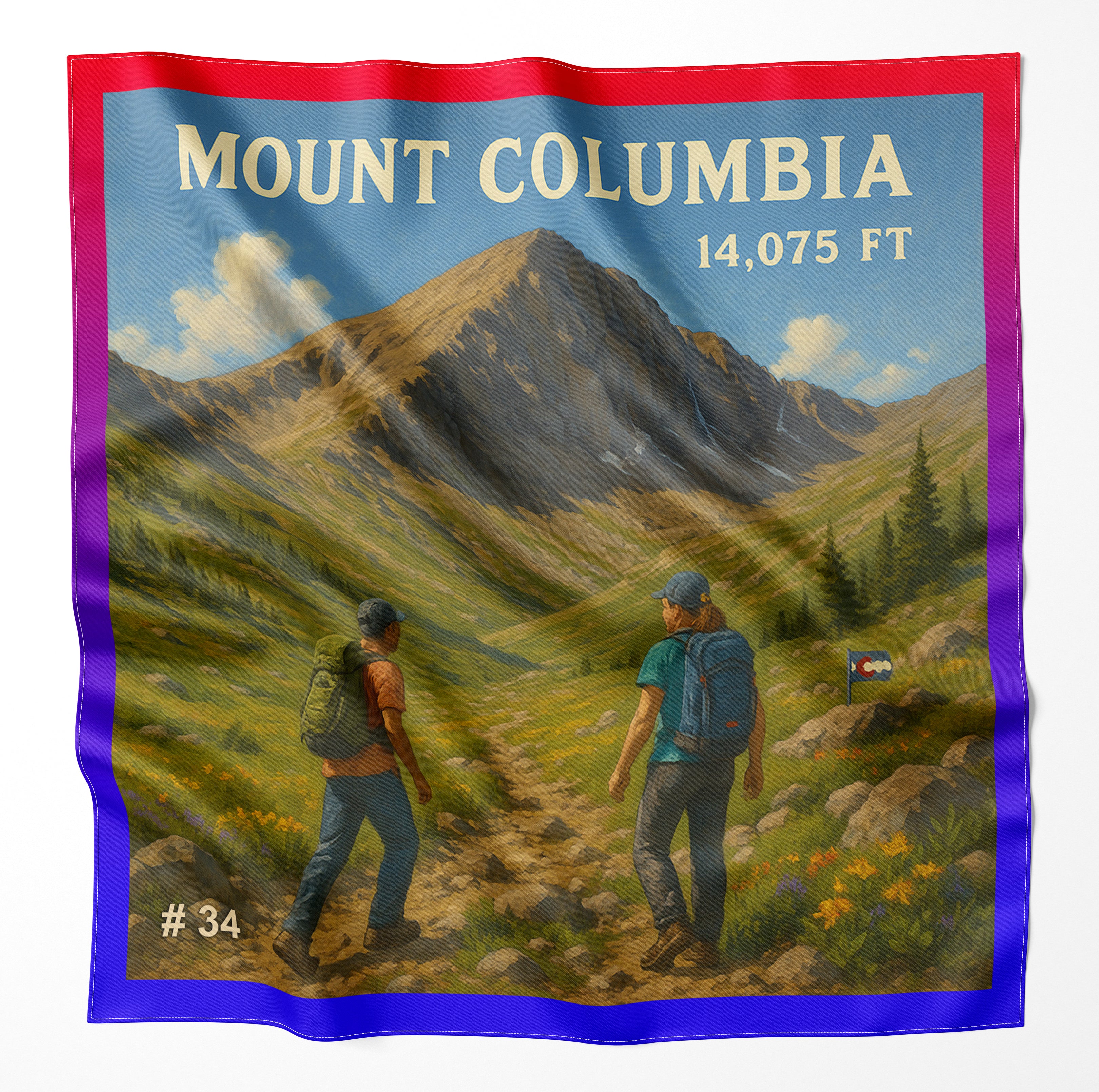 Mount Columbia Colorado 14er Microfiber Cloth Bandana