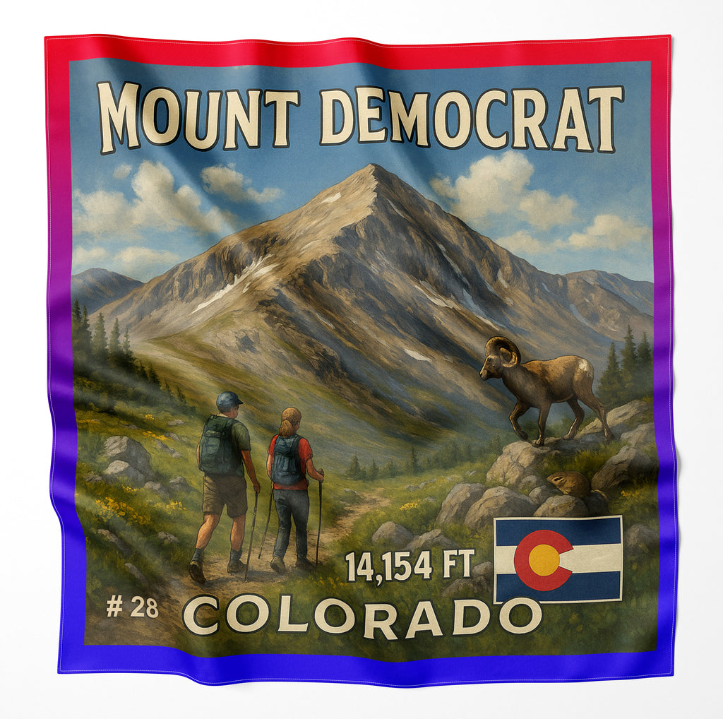 Mount Democrat Colorado 14er Microfiber Cloth Bandana