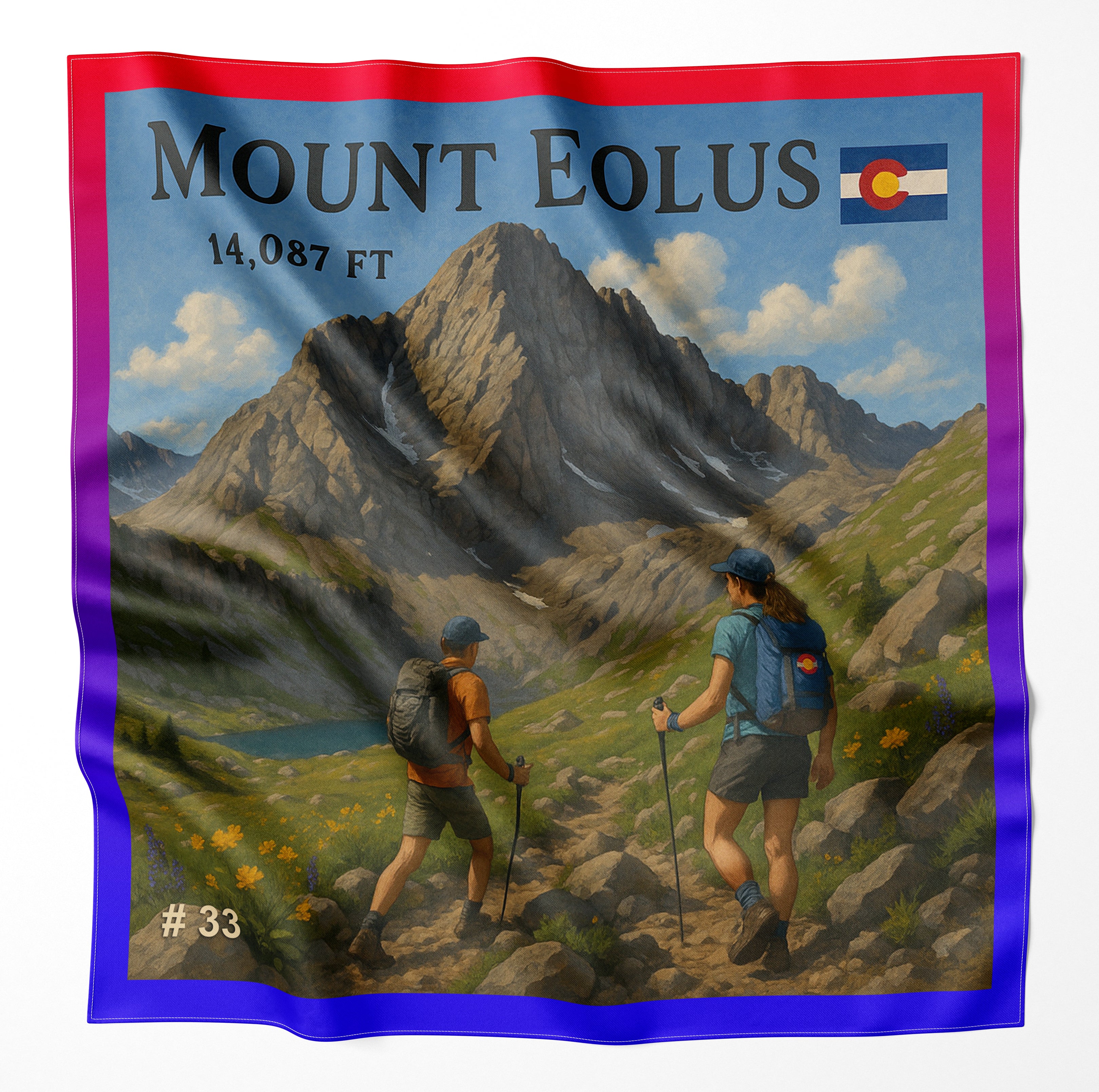 Mount Eolus Colorado 14er Microfiber Cloth Bandana