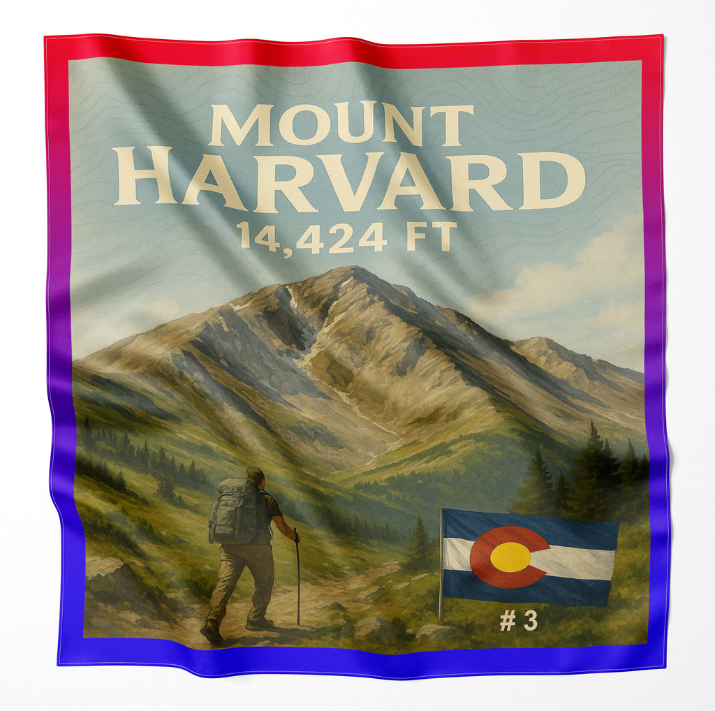 Mount Harvard Colorado 14er Microfiber Cloth Bandana