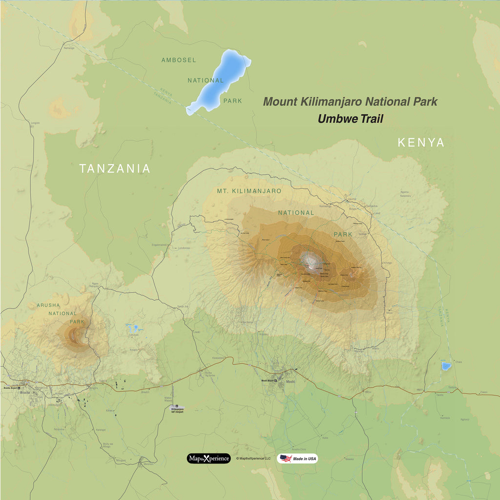 Mount Kilimanjaro Map X Guard Neck Gaiter