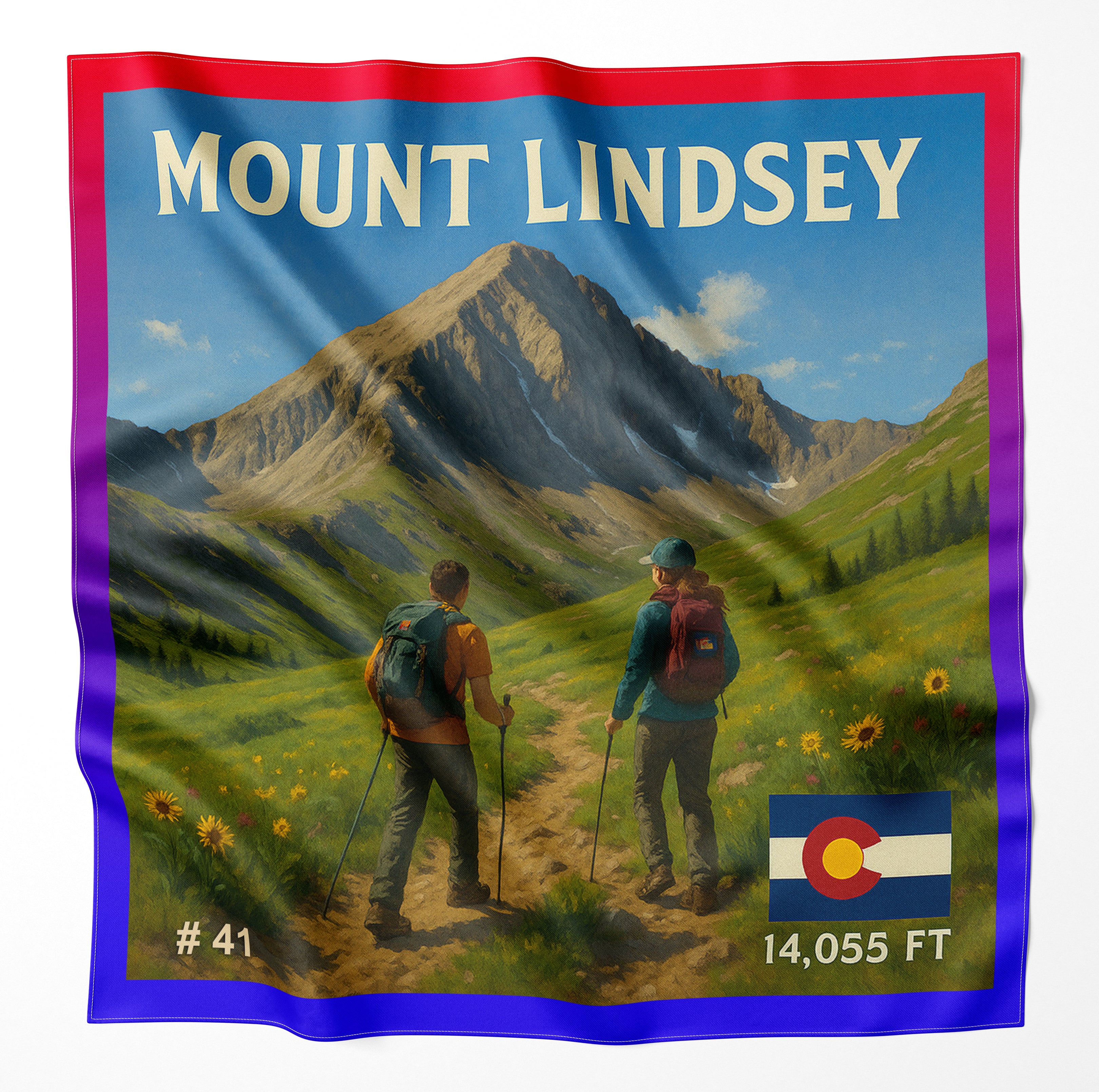 Mount Lindsey Colorado 14er Microfiber Cloth Bandana
