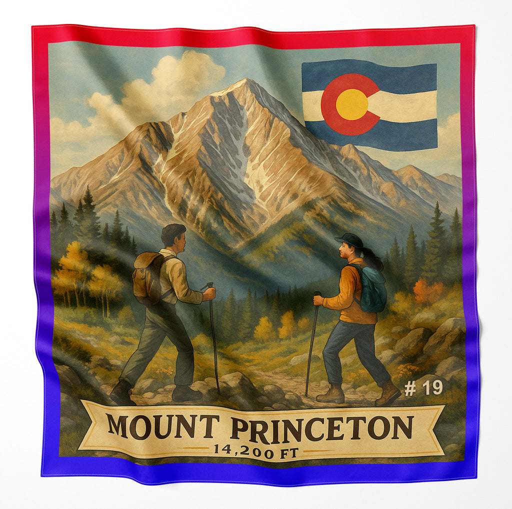 Mount Princeton Colorado 14er Microfiber Cloth Bandana