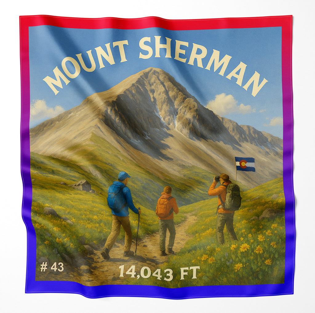Mount Sherman Colorado 14er Microfiber Cloth Bandana