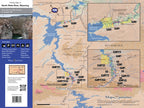 A pocket-sized waterproof fly fishing map of the North Platte River in Wyoming, showing various fishing access points, campsites, and river features.