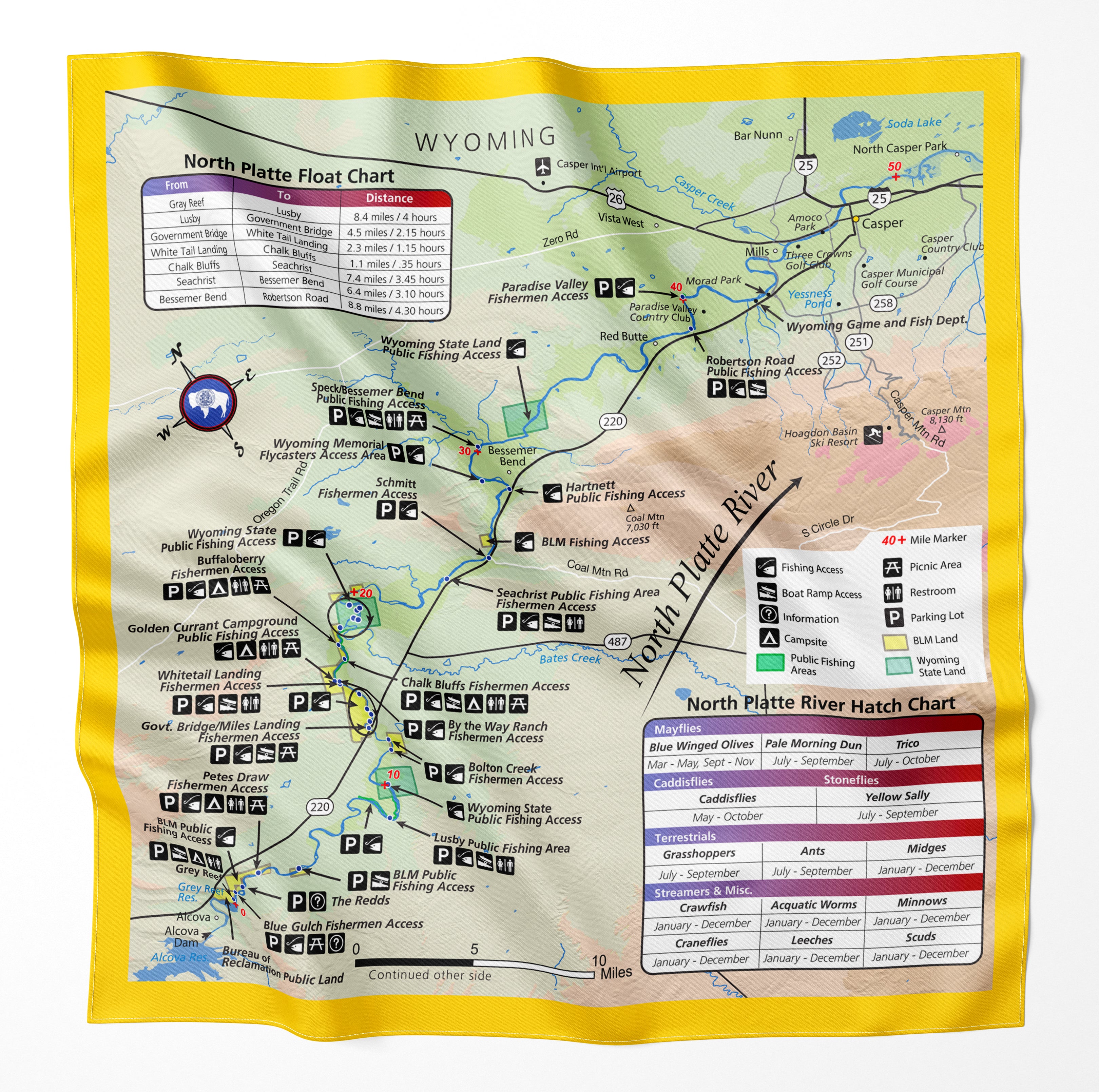 North Platte River Wyoming Microfiber Map Bandana