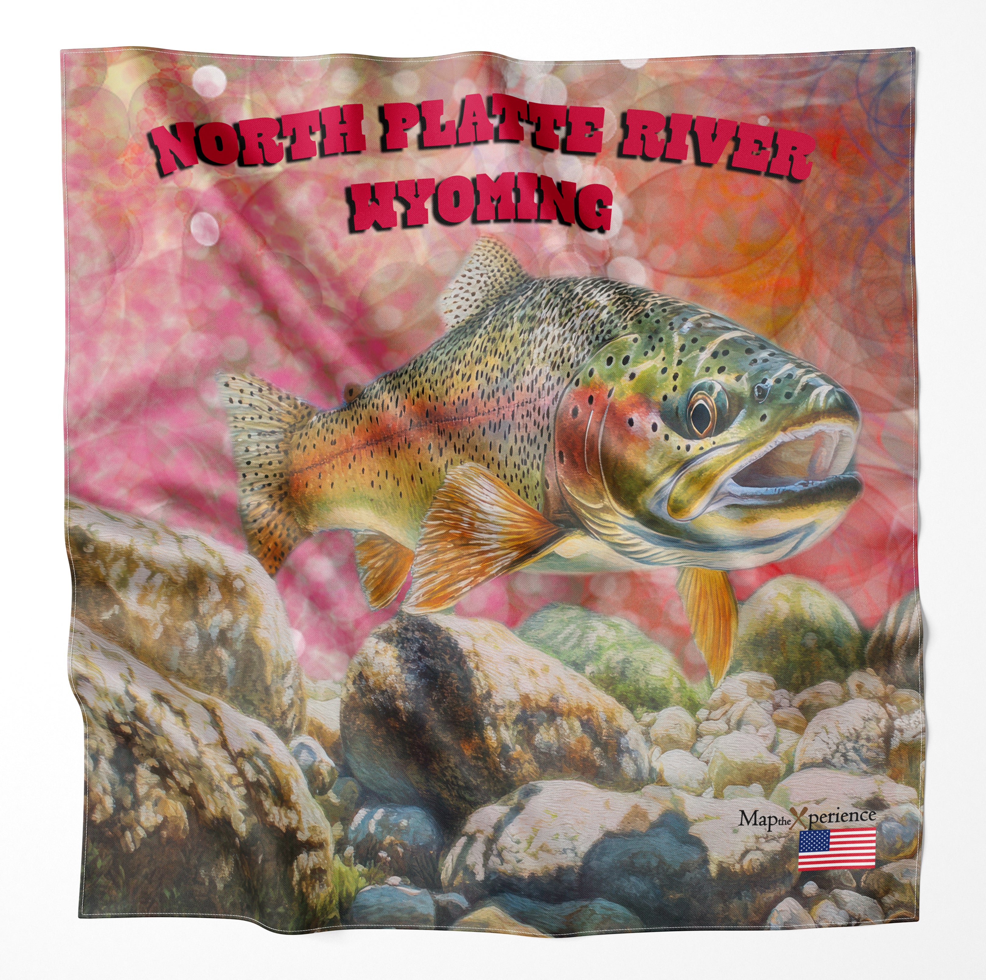 North Platte River Wyoming Microfiber Map Bandana