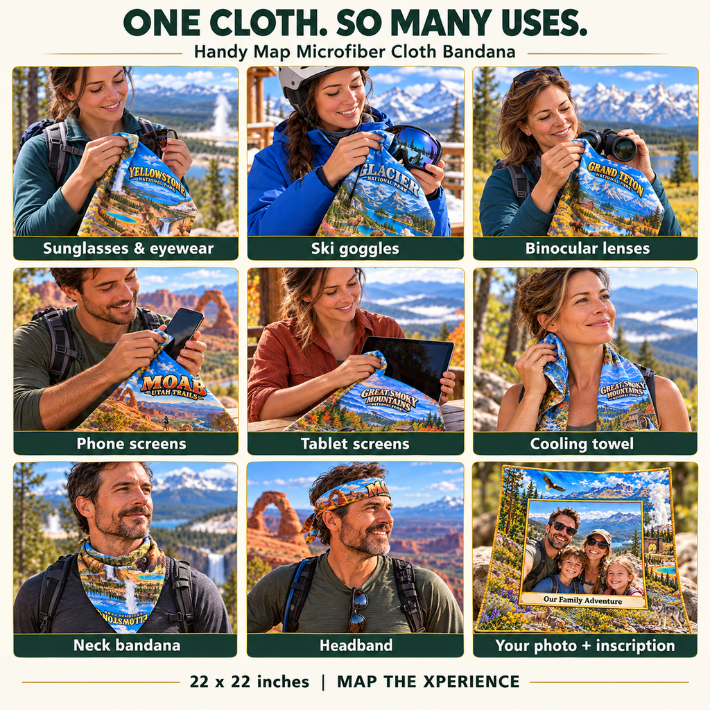 Bryce Canyon National Park – Microfiber Map Cloth Bandana