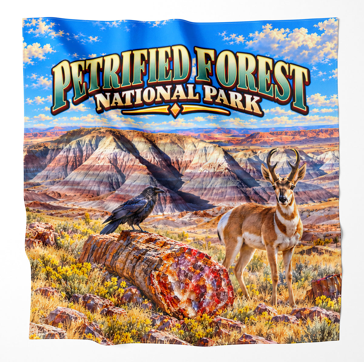 Petrified Forest National Park – Microfiber Map Cloth Bandana