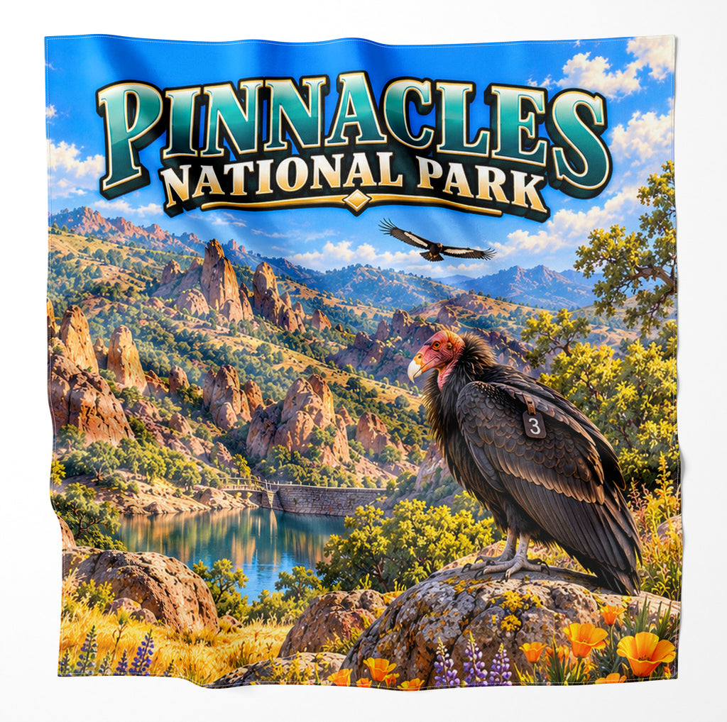 Pinnacles National Park – Microfiber Map Cloth Bandana