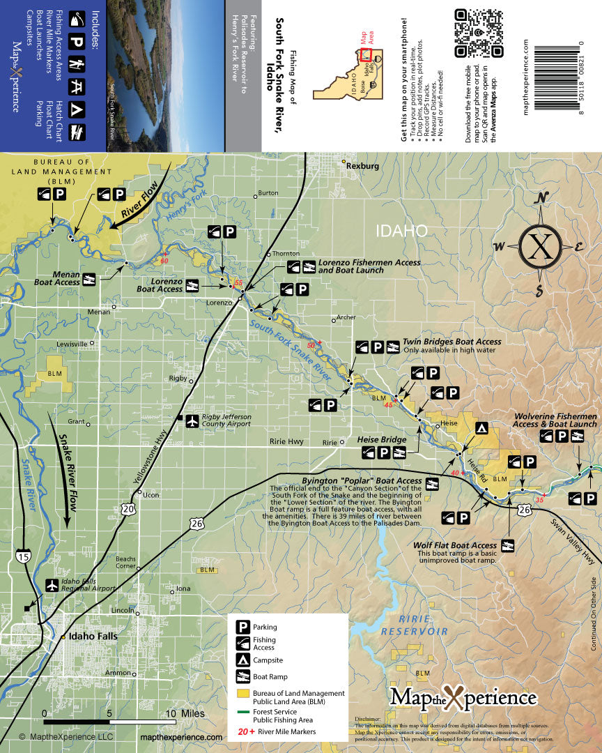 South Fork Snake River, Idaho GPS Fishing Map