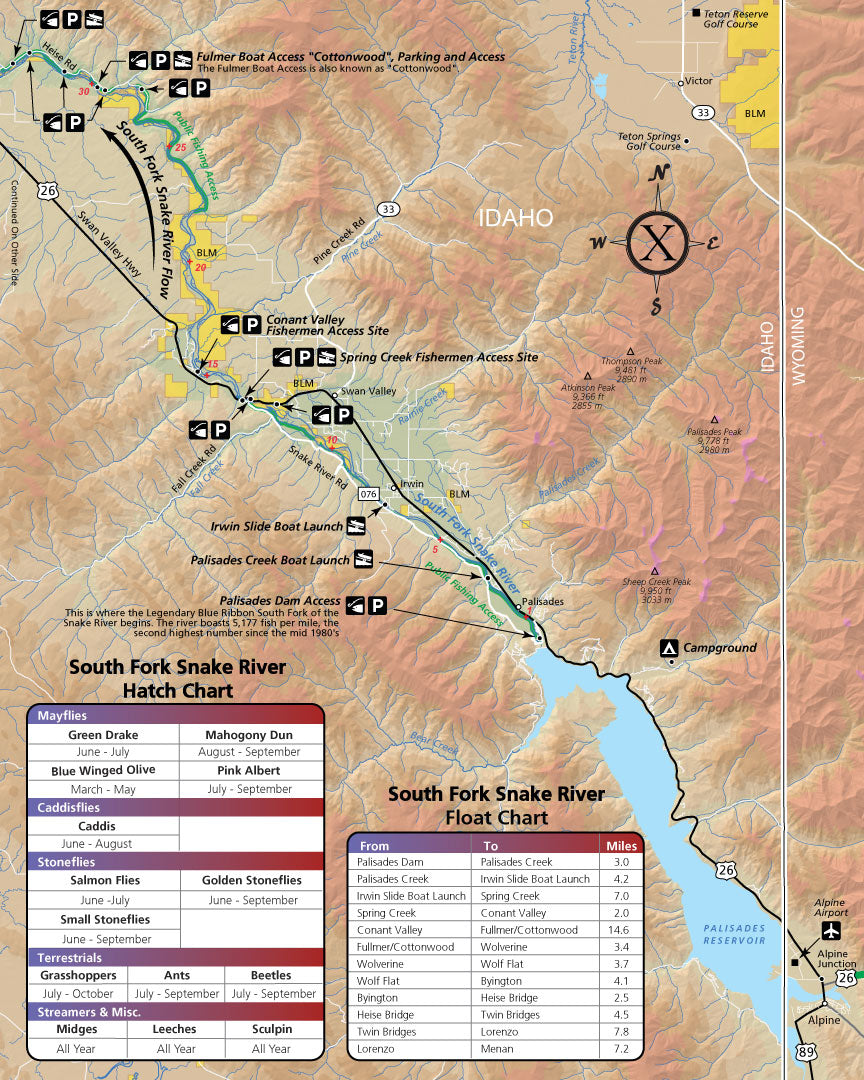 South Fork Snake River GPS Fishing Map