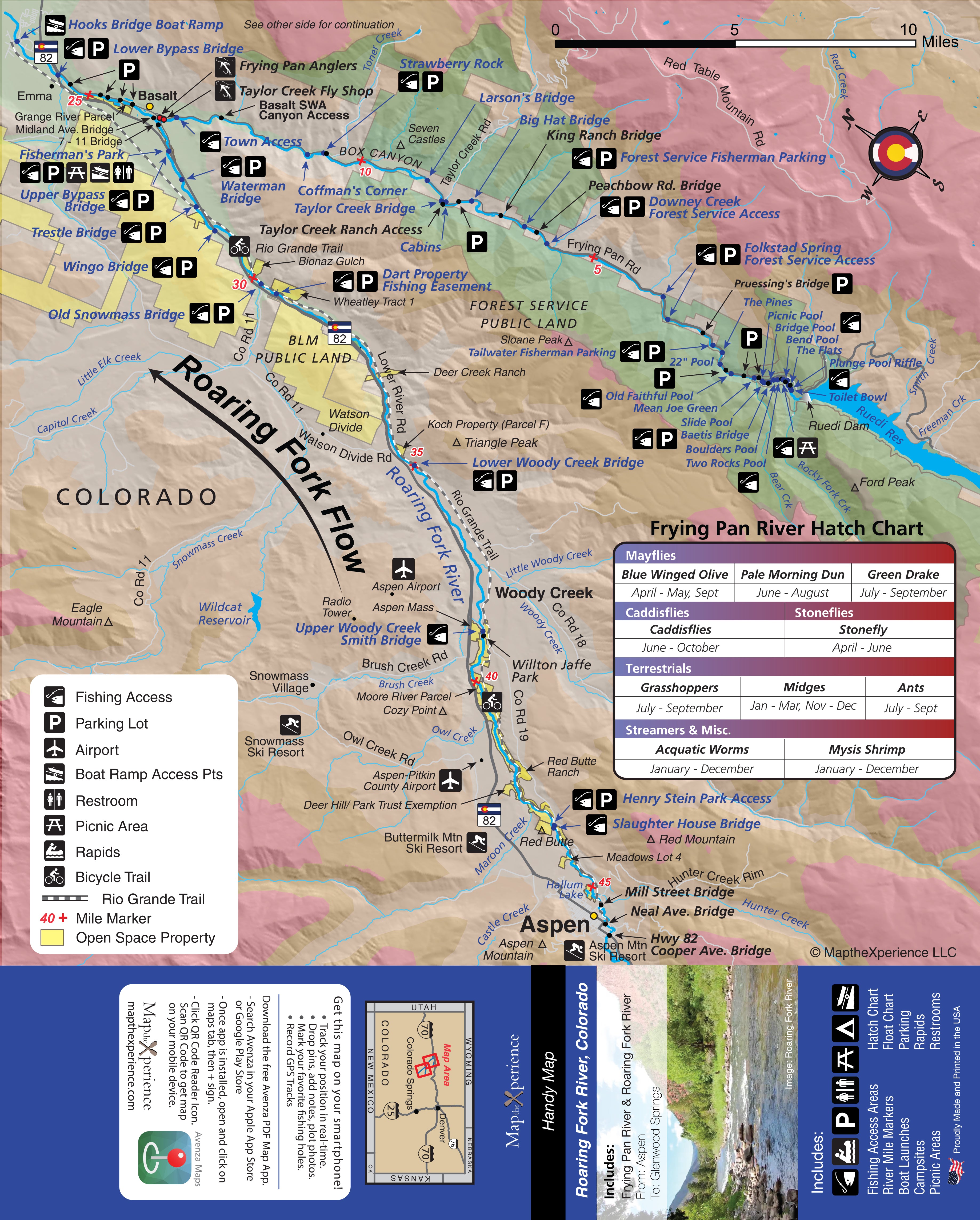 Roaring Fork River Colorado Fly Fishing Map | Public Access Guide