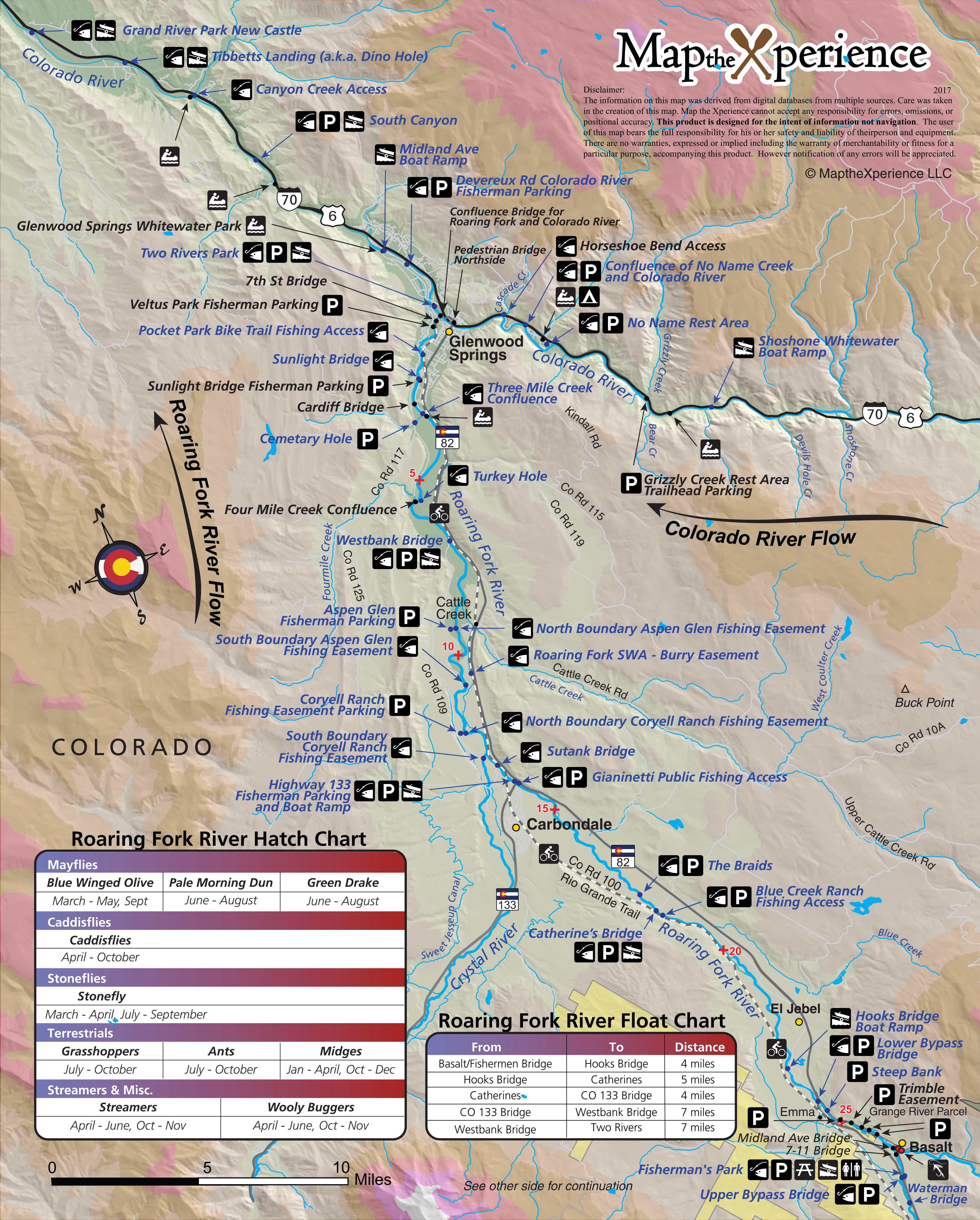 Roaring Fork River Colorado Fly Fishing Map | Public Access Guide