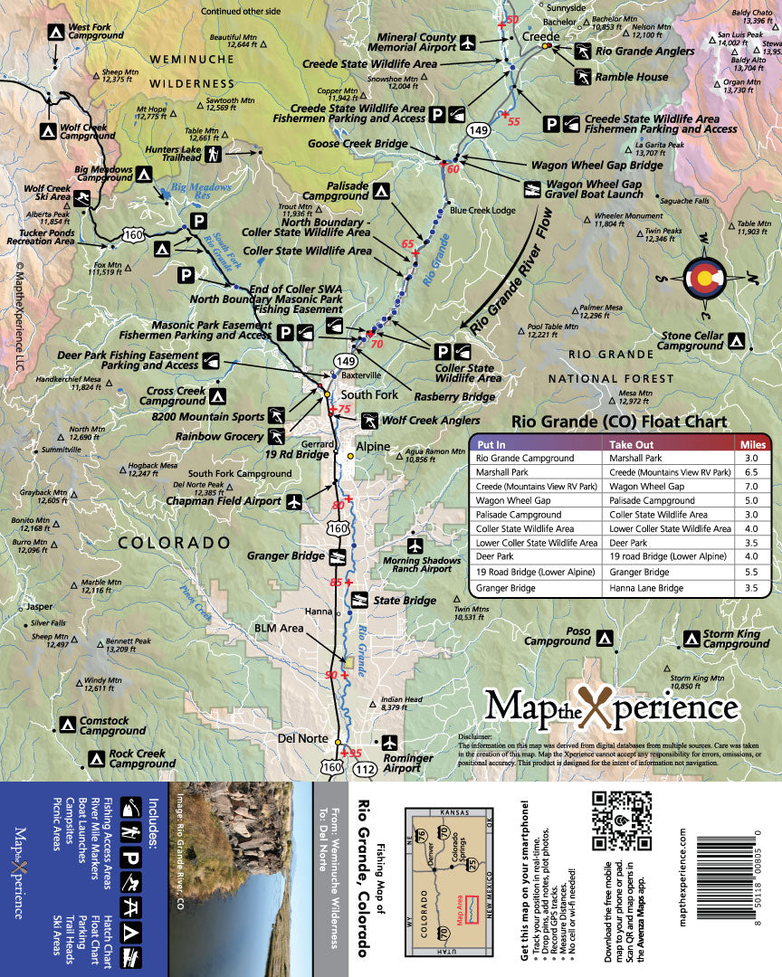 Rio Grande River Colorado Fly Fishing Map | Public GPS Access Guide