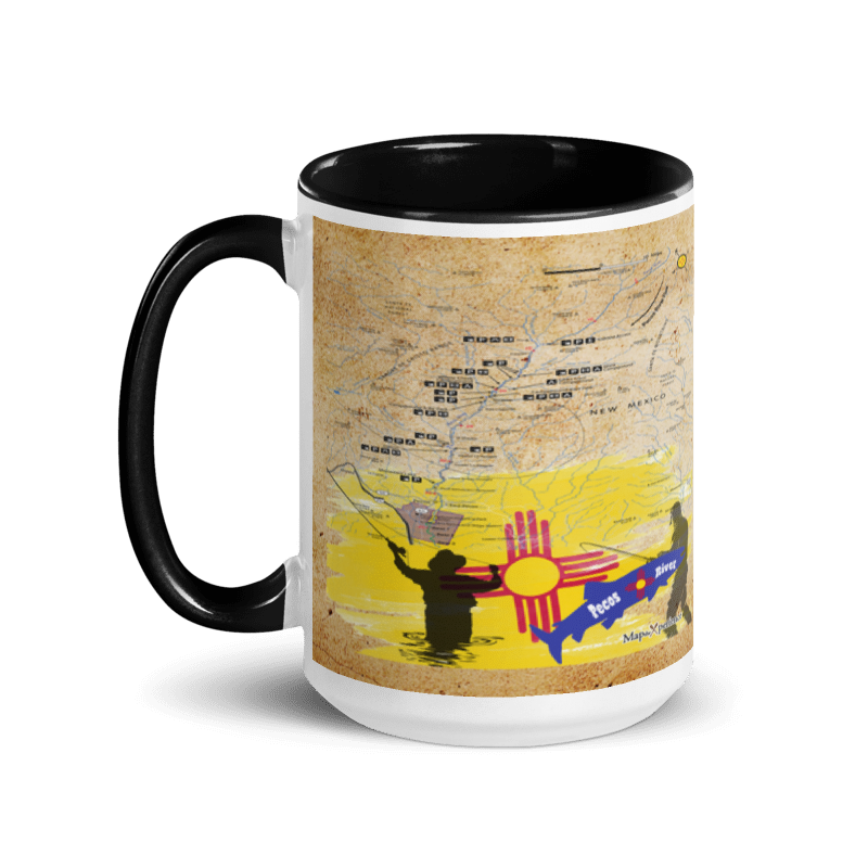 Pecos River, New Mexico Mug with Black Inside
