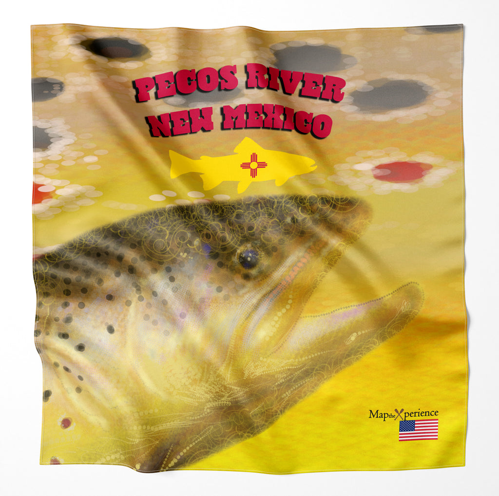 Pecos River New Mexico Microfiber Map Bandana