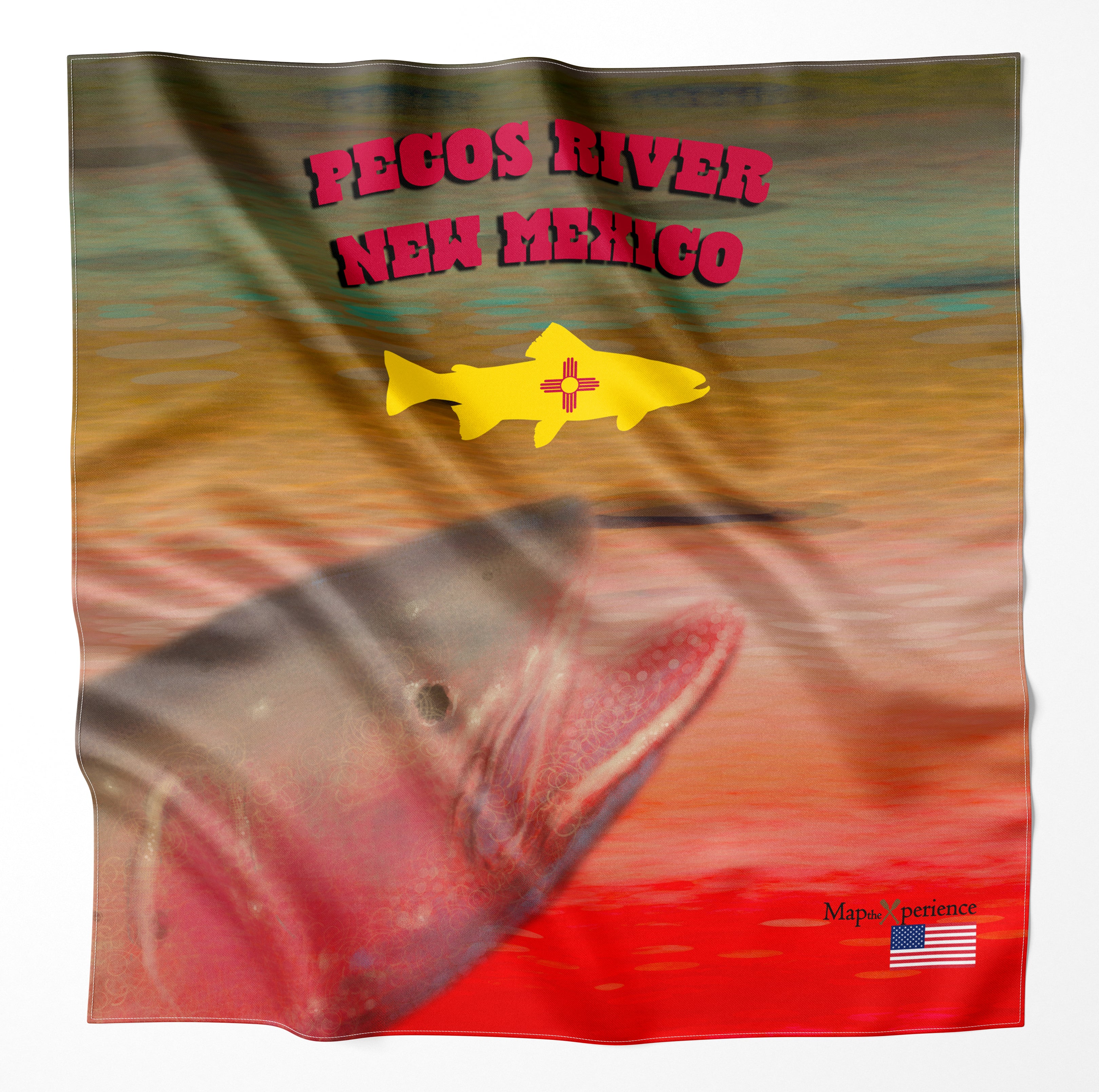 Pecos River New Mexico Microfiber Map Bandana