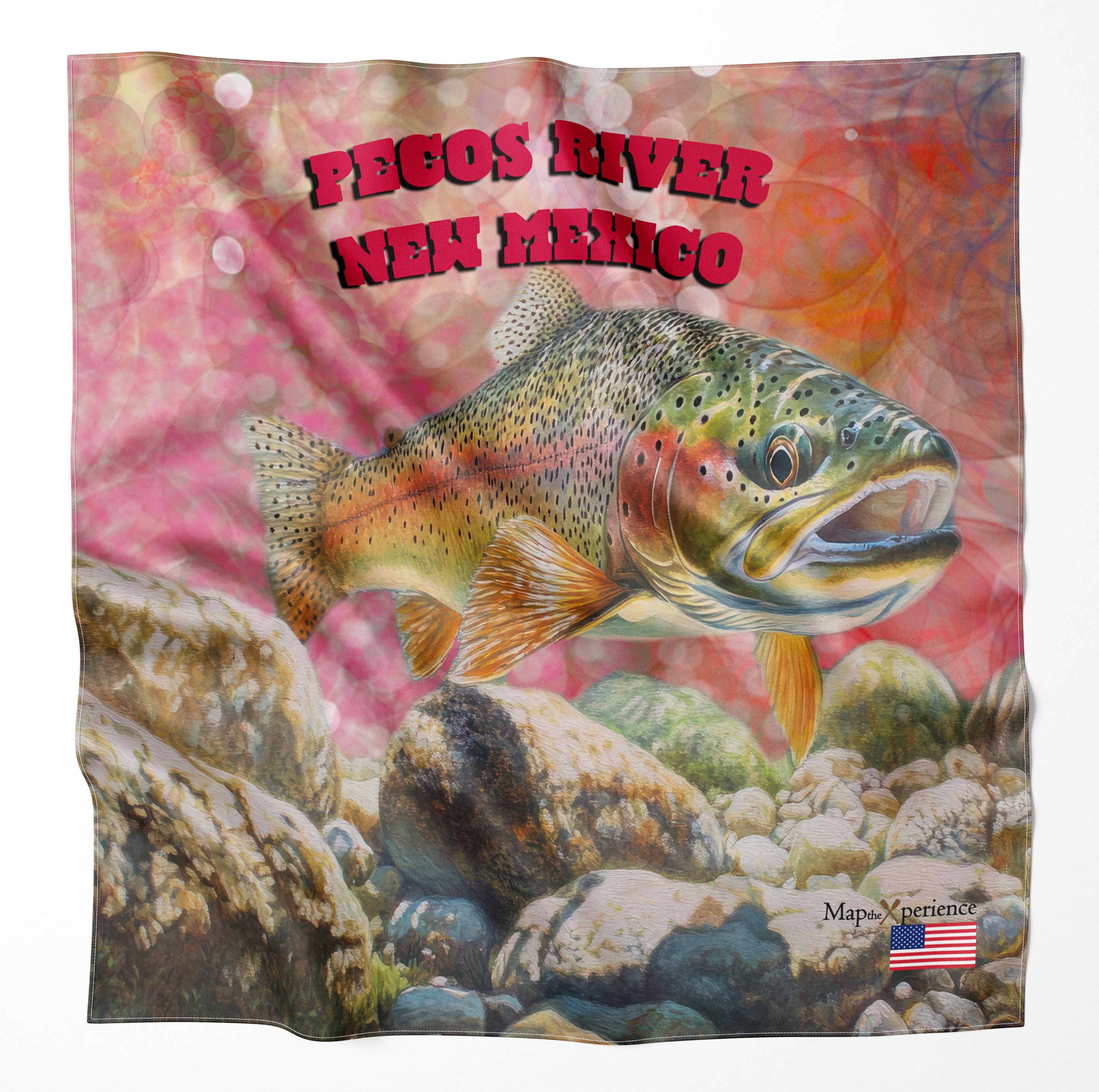 Pecos River New Mexico Microfiber Map Bandana