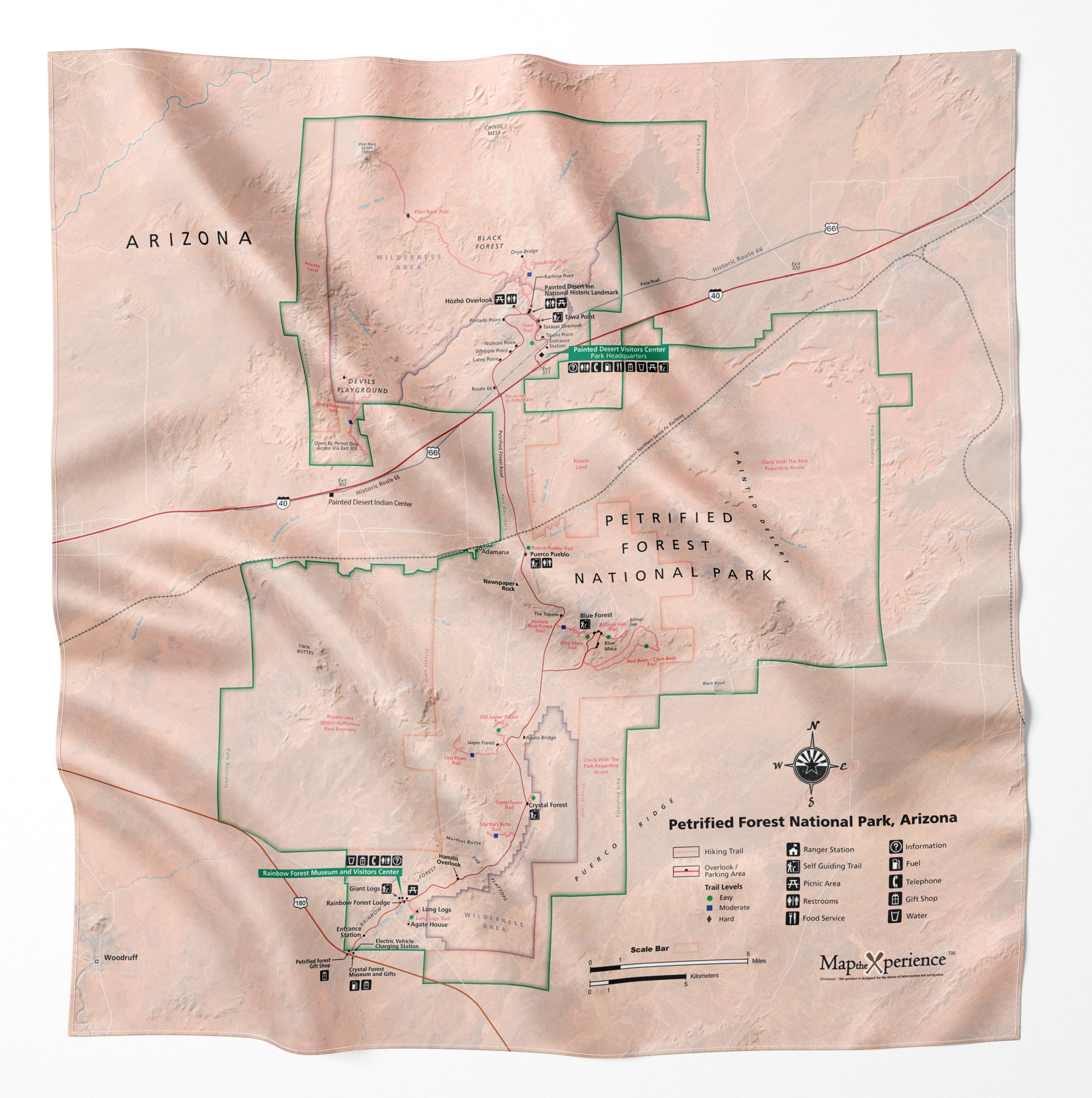 Petrified Forest National Park Handy Map Bandana