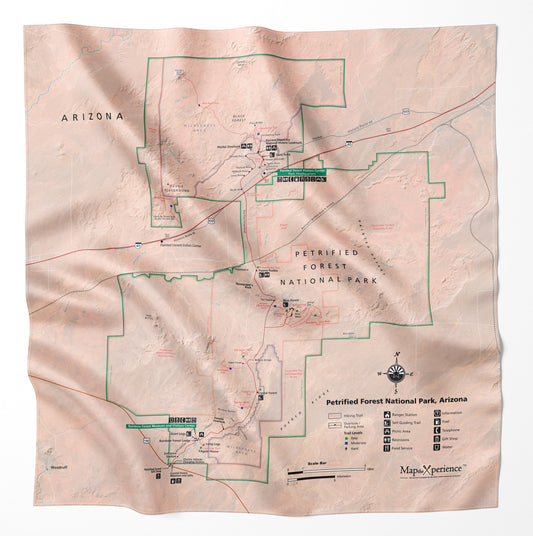 Petrified Forest National Park Microfiber Map Bandana