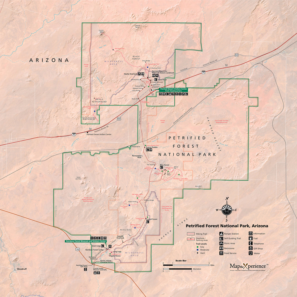 Petrified Forest National Park Map X Guard Neck Gaiter