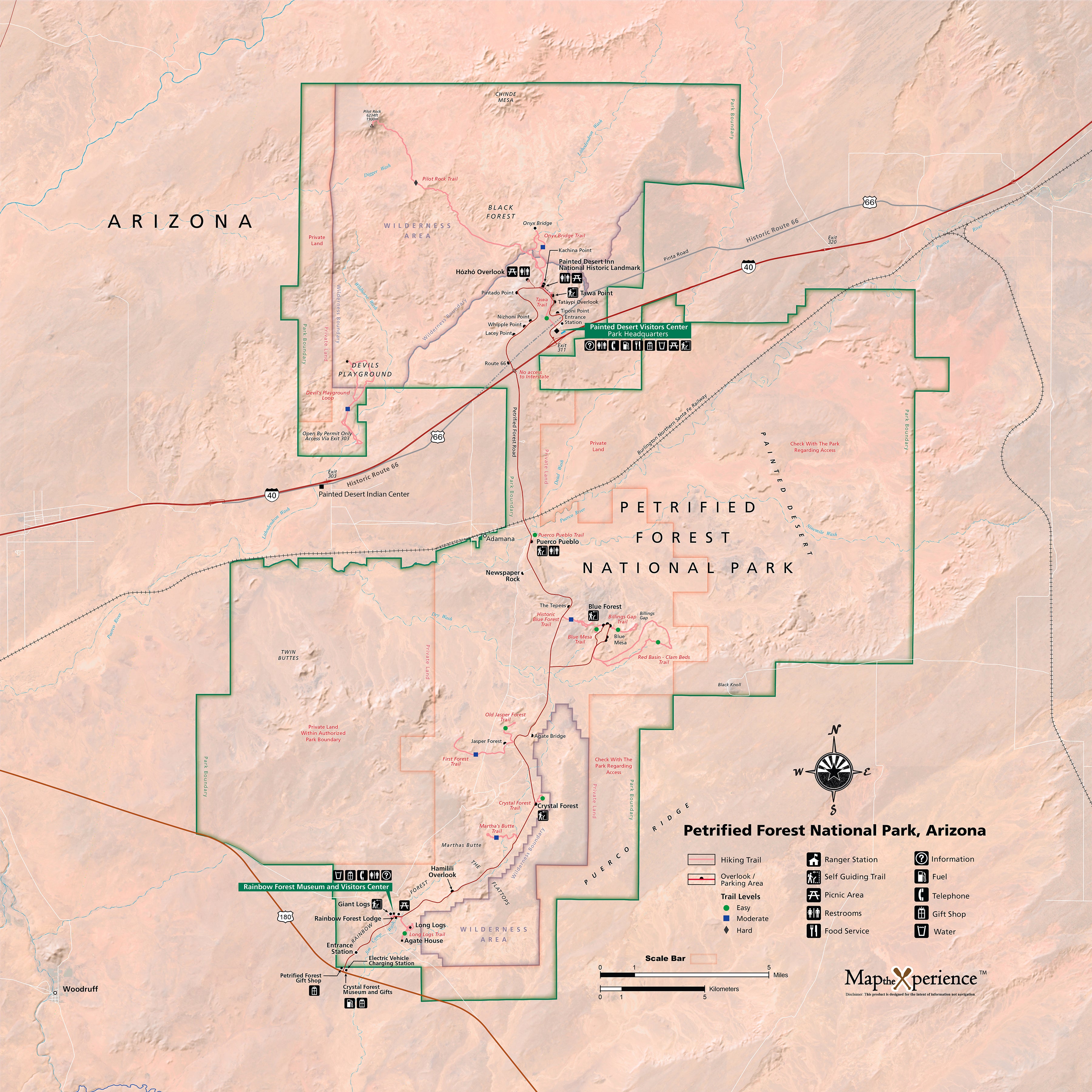 Petrified Forest National Park Map X Guard Neck Gaiter