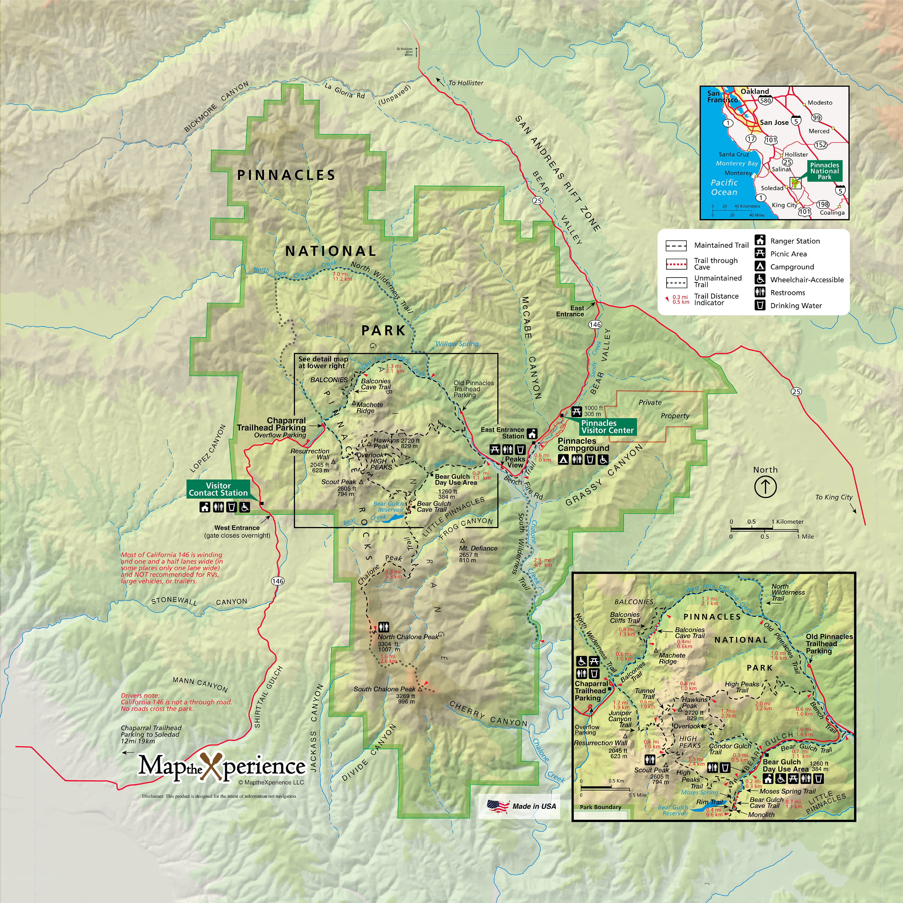 Pinnacles National Park Map X Guard Neck Gaiter