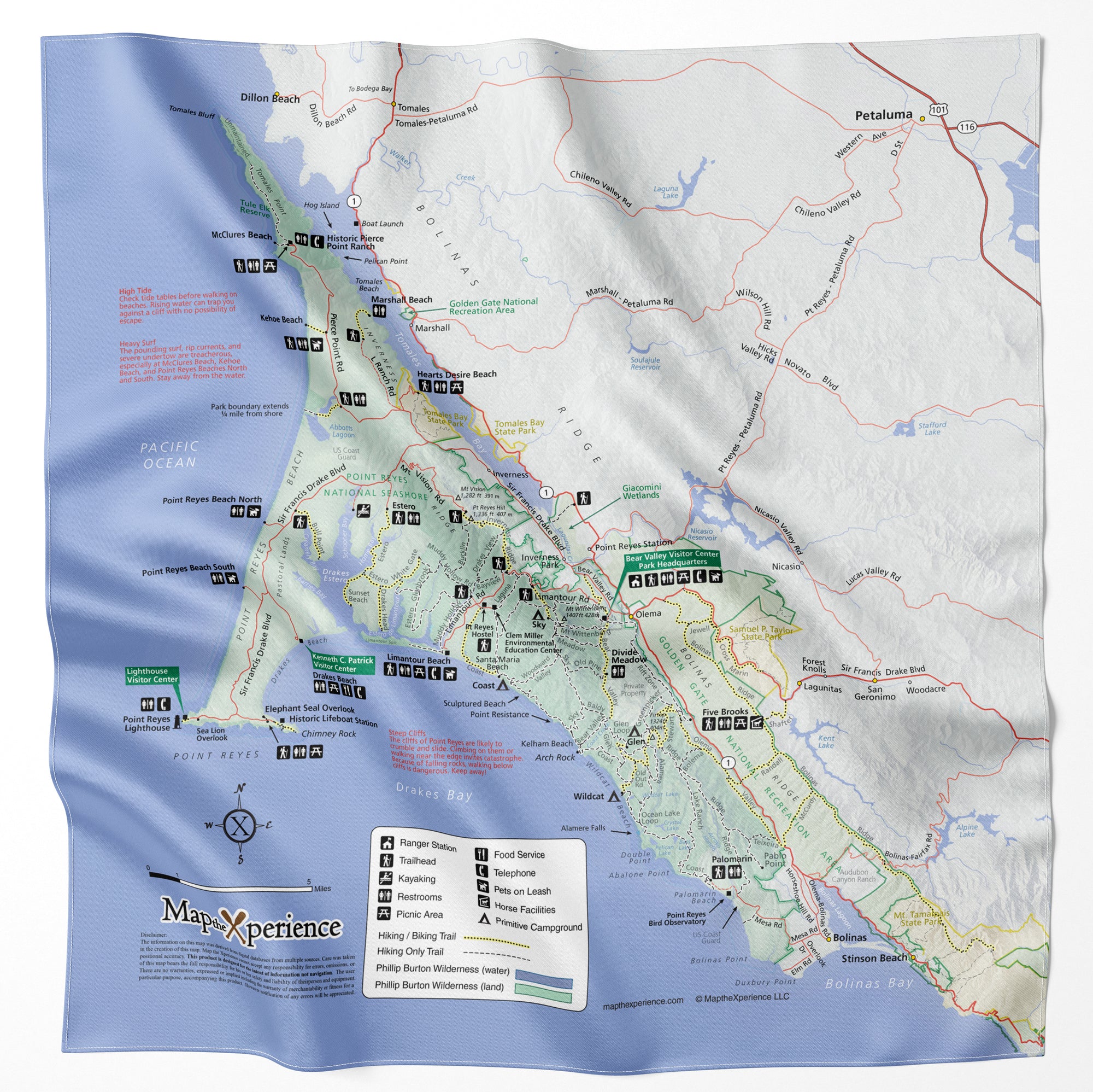 National Park Microfiber Cloth Map Bandana