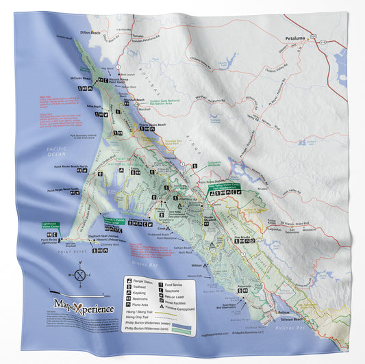Point Reyes National Seashore Handy Map Bandana