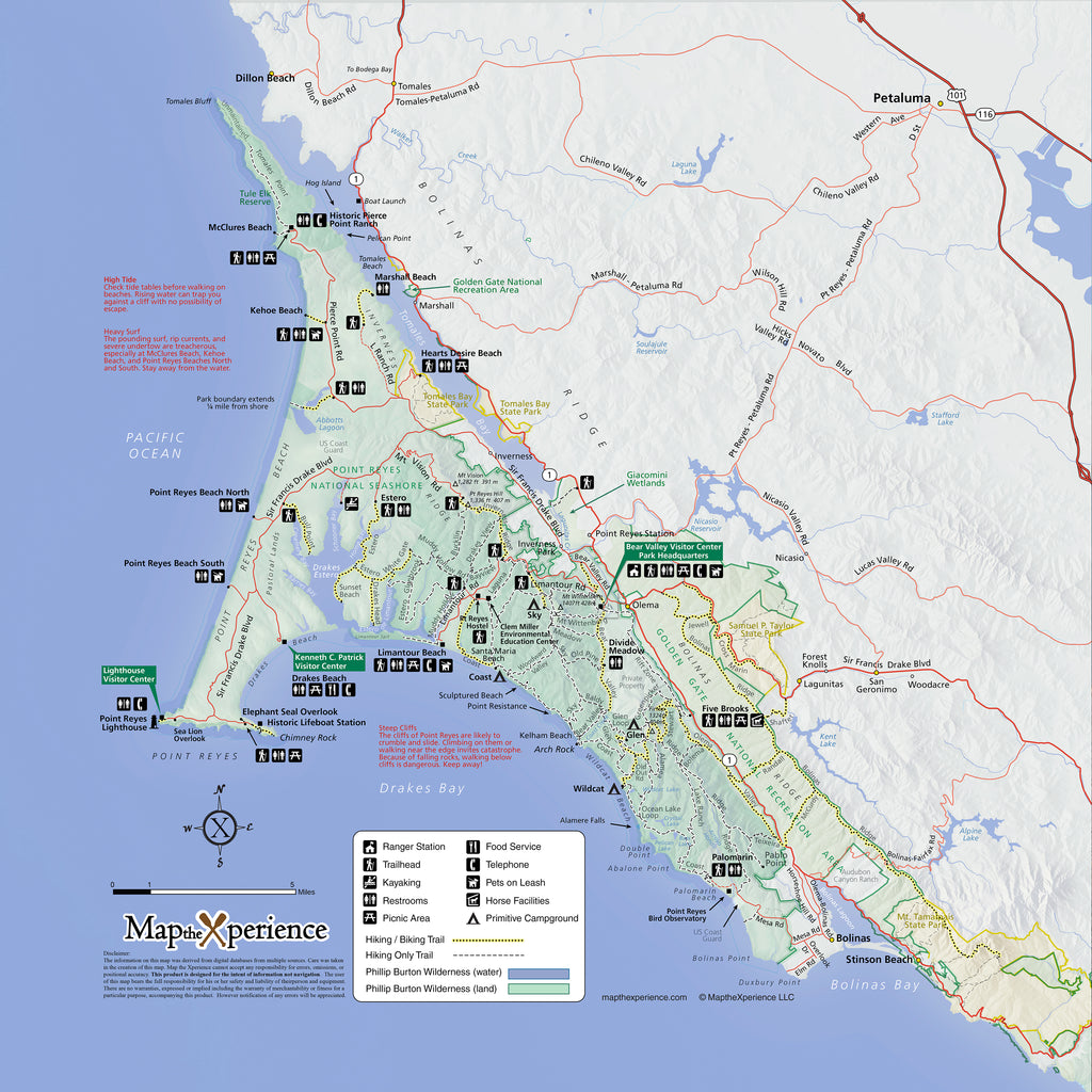 Point Reyes National Seashore Map X Guard Neck Gaiter