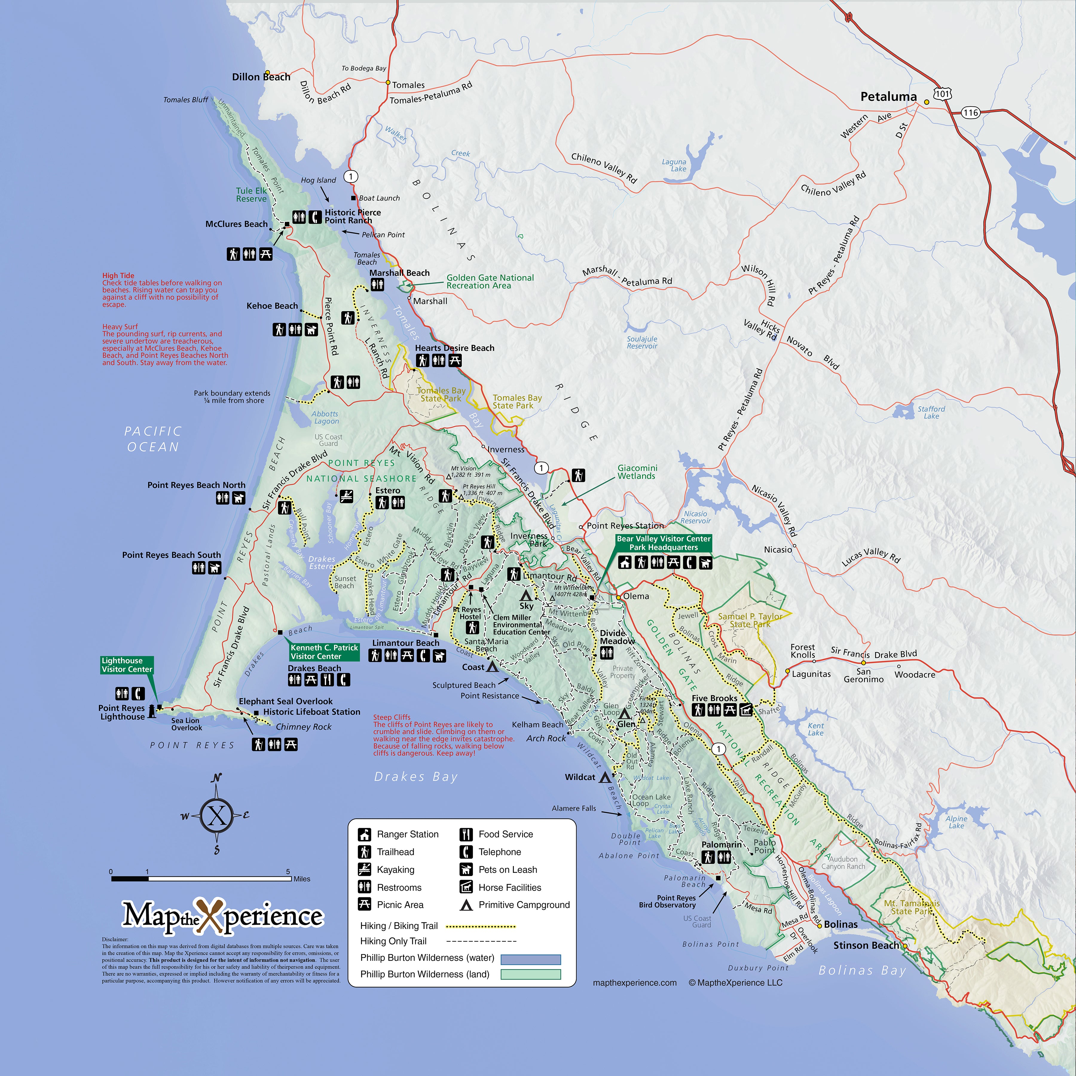 Point Reyes National Seashore Map X Guard Neck Gaiter