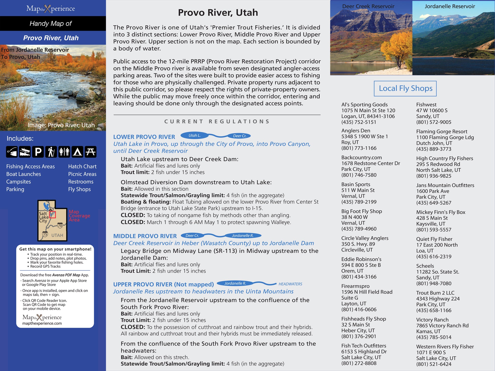 Provo River, Utah Pocket Fishing Map