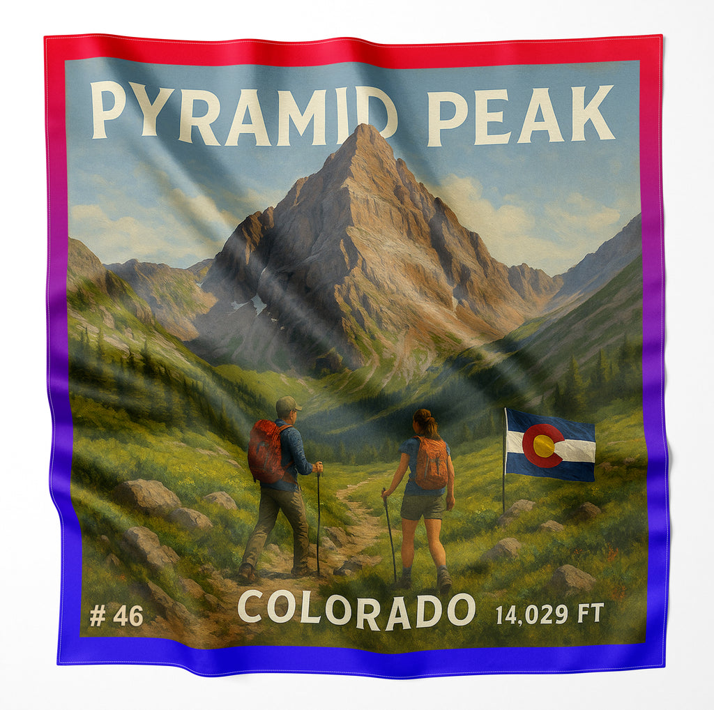 Pyramid Peak Colorado 14er Microfiber Cloth Bandana