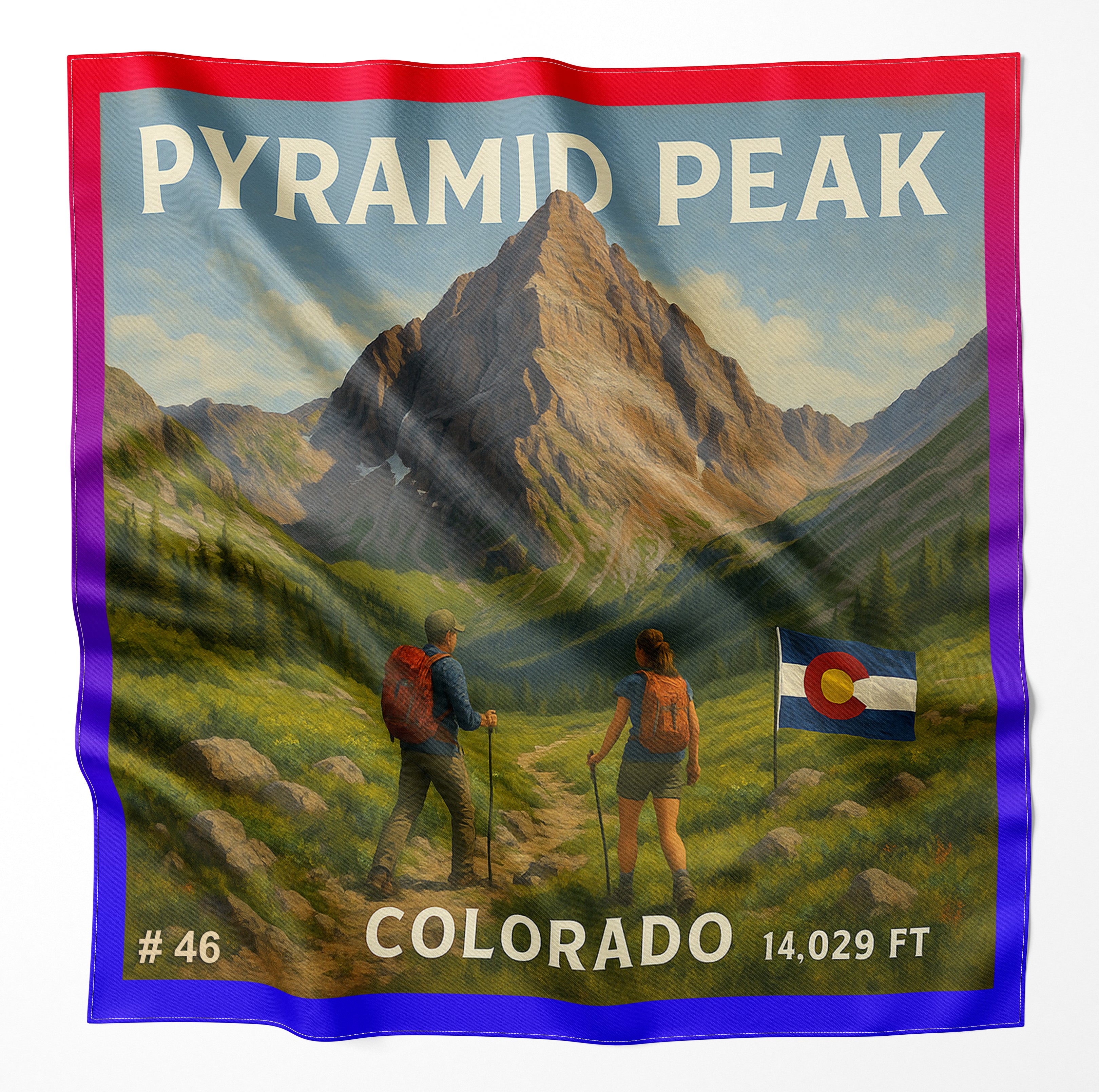 Pyramid Peak Colorado 14er Microfiber Cloth Bandana