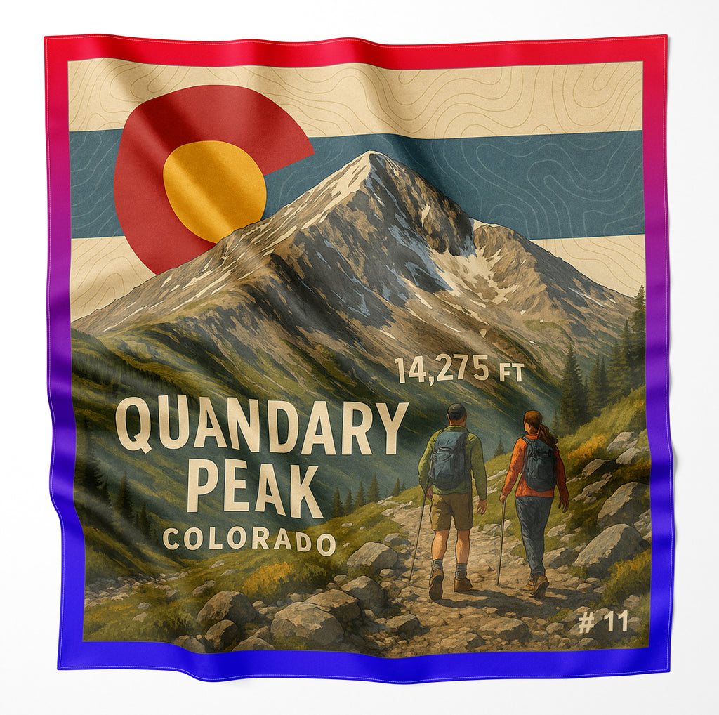 Quandary Peak Colorado 14er Microfiber Cloth Bandana