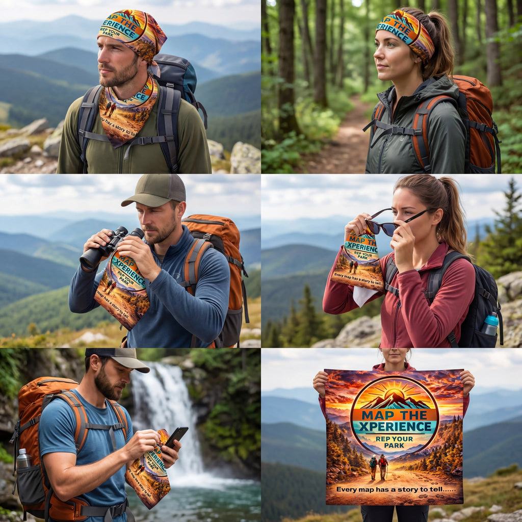 Rep your Park Handy Map Microfiber Cloth Bandana