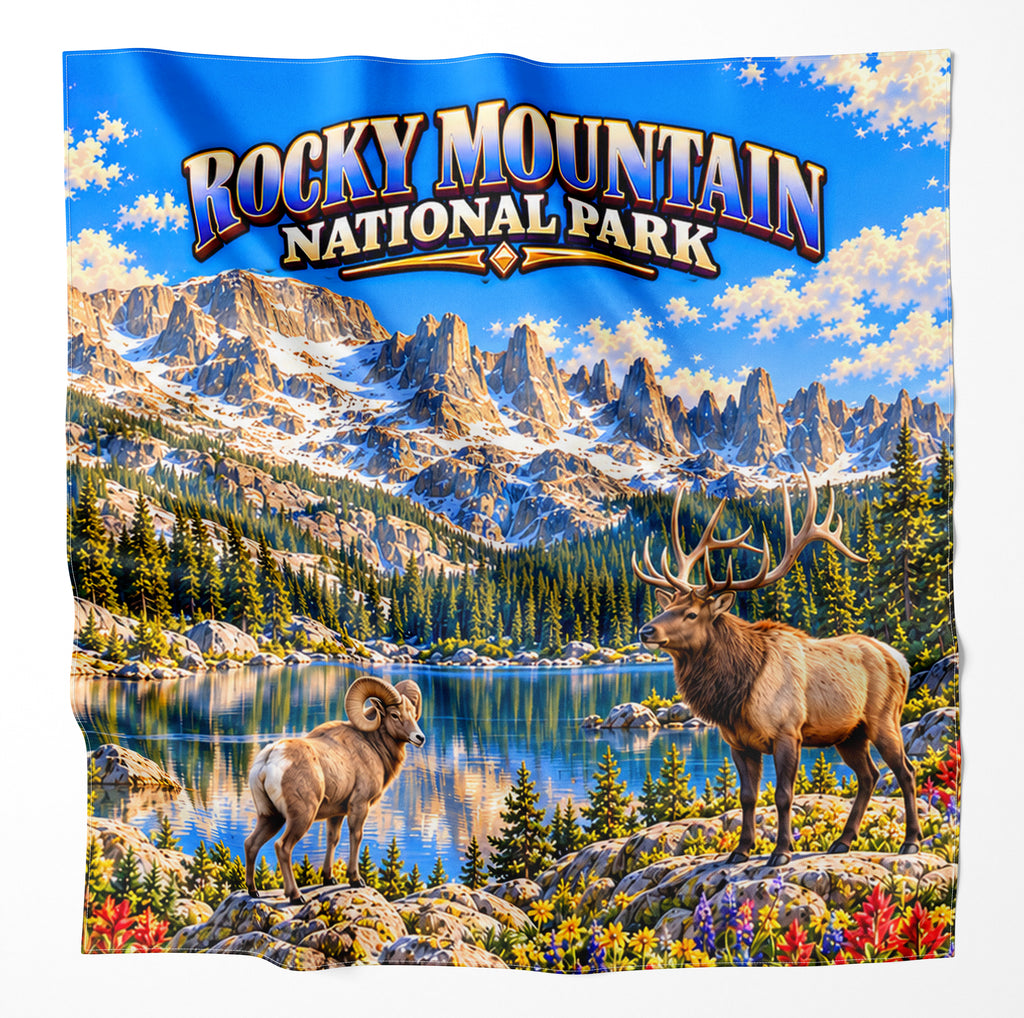 Rocky Mountain National Park – Microfiber Map Cloth Bandana