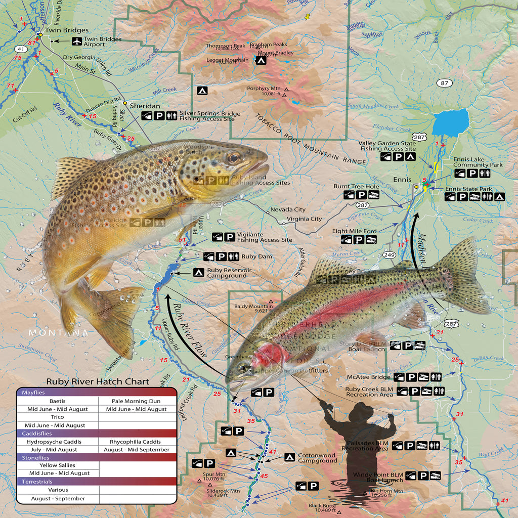 Ruby River Montana Map X Guard Neck Gaiter