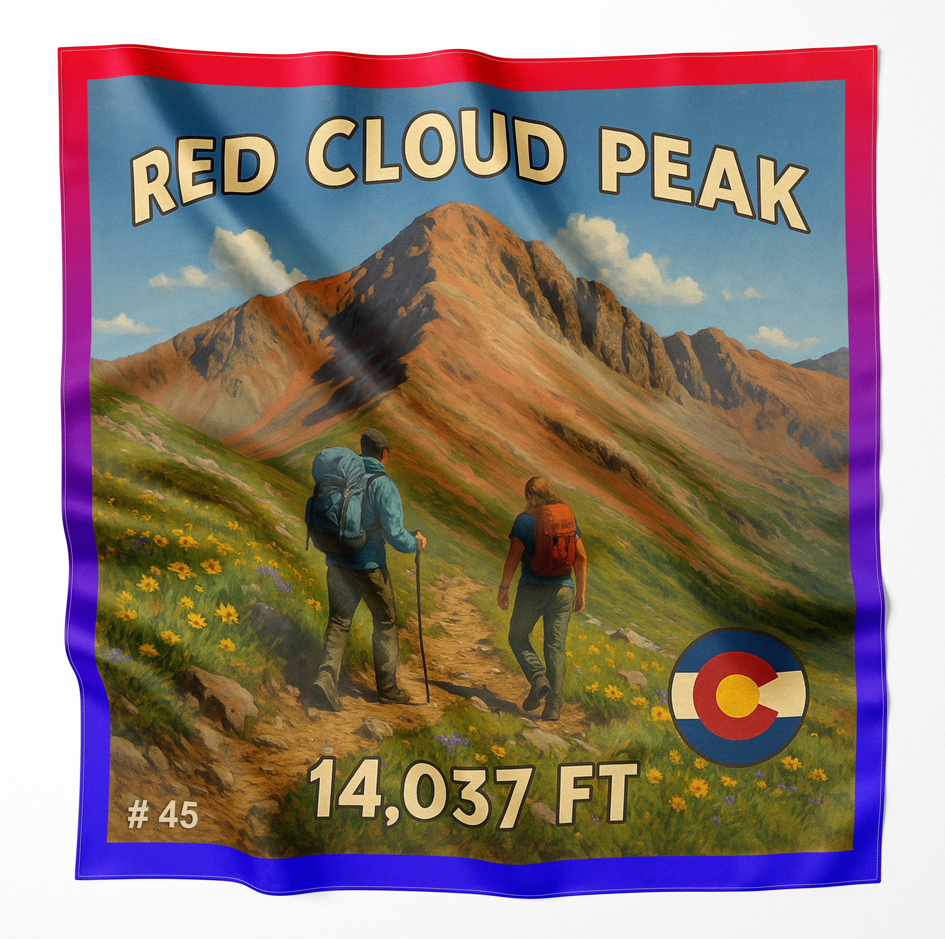 Redcloud Peak Colorado 14er Microfiber Cloth Bandana