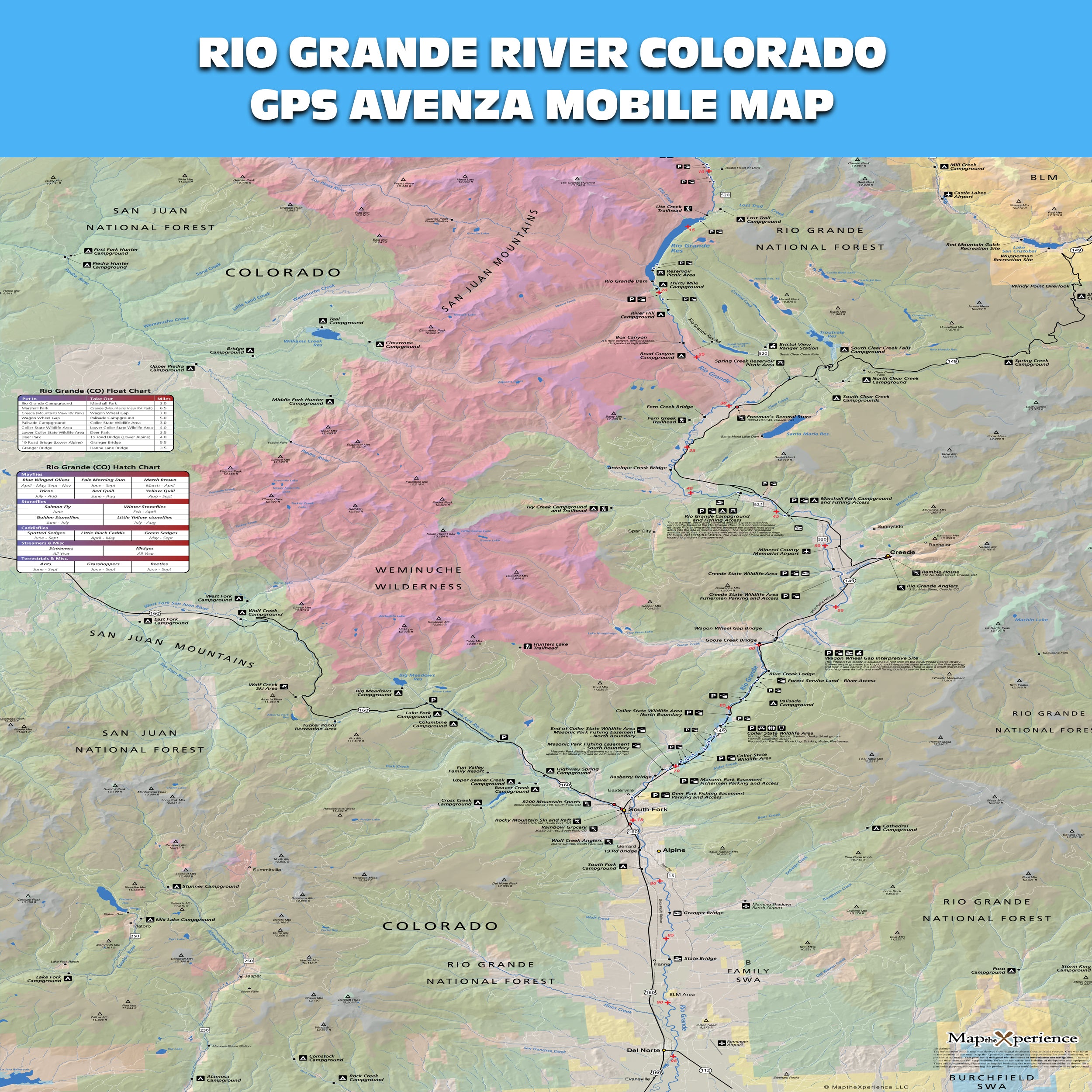 Rio Grande River Colorado Mobile GPS Fishing Map