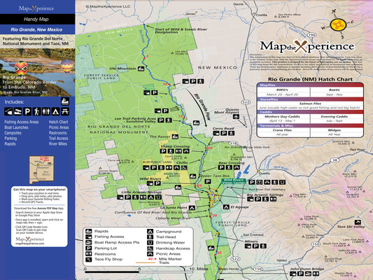 Rio Grande River, New Mexico Pocket Fishing Map