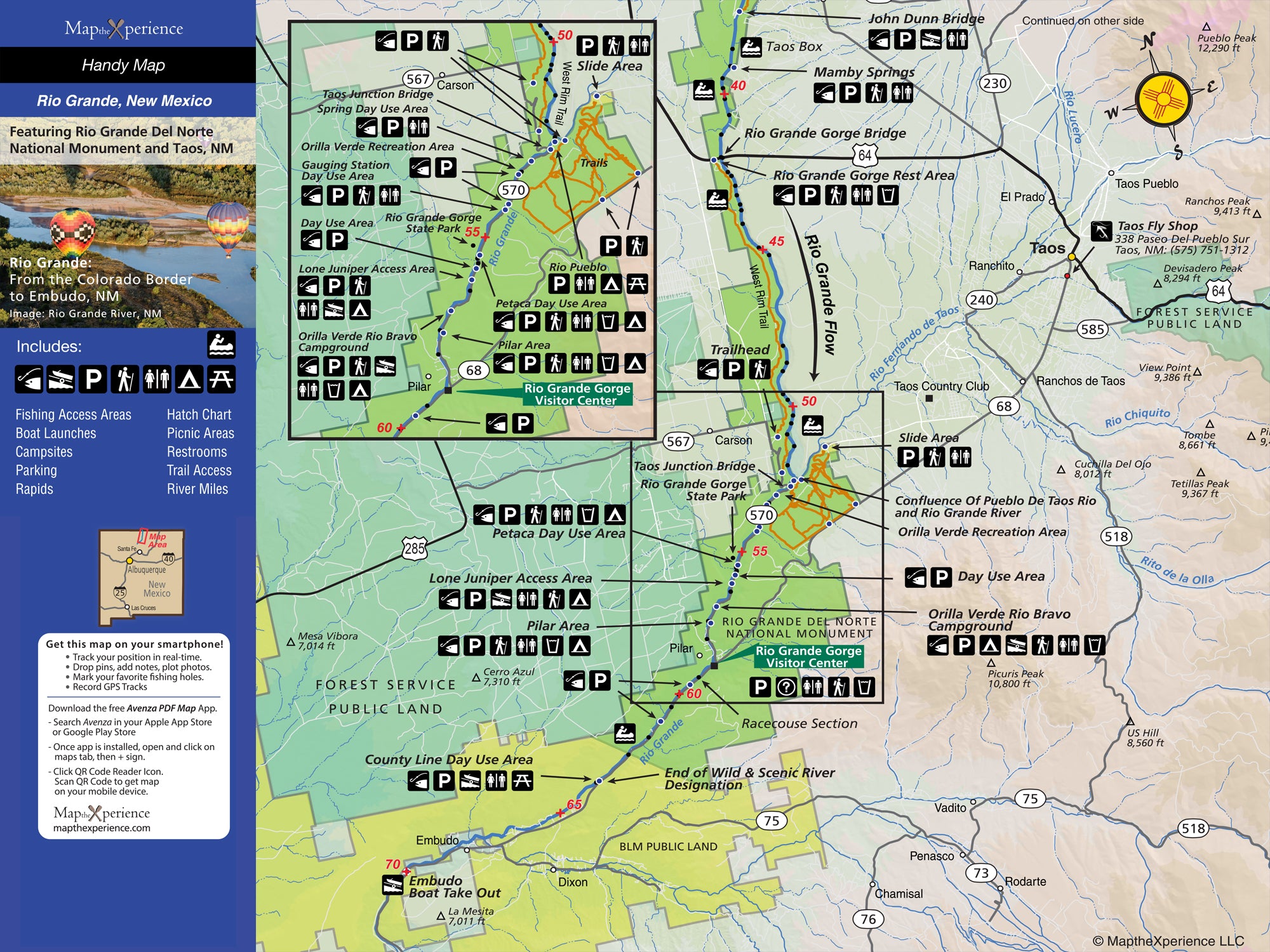 Map of the Pecos River in New Mexico showing the study area between