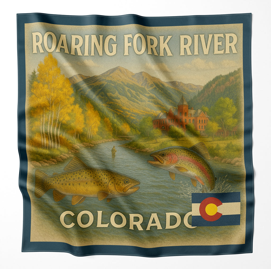 Roaring Fork River Colorado Microfiber Cloth Bandana